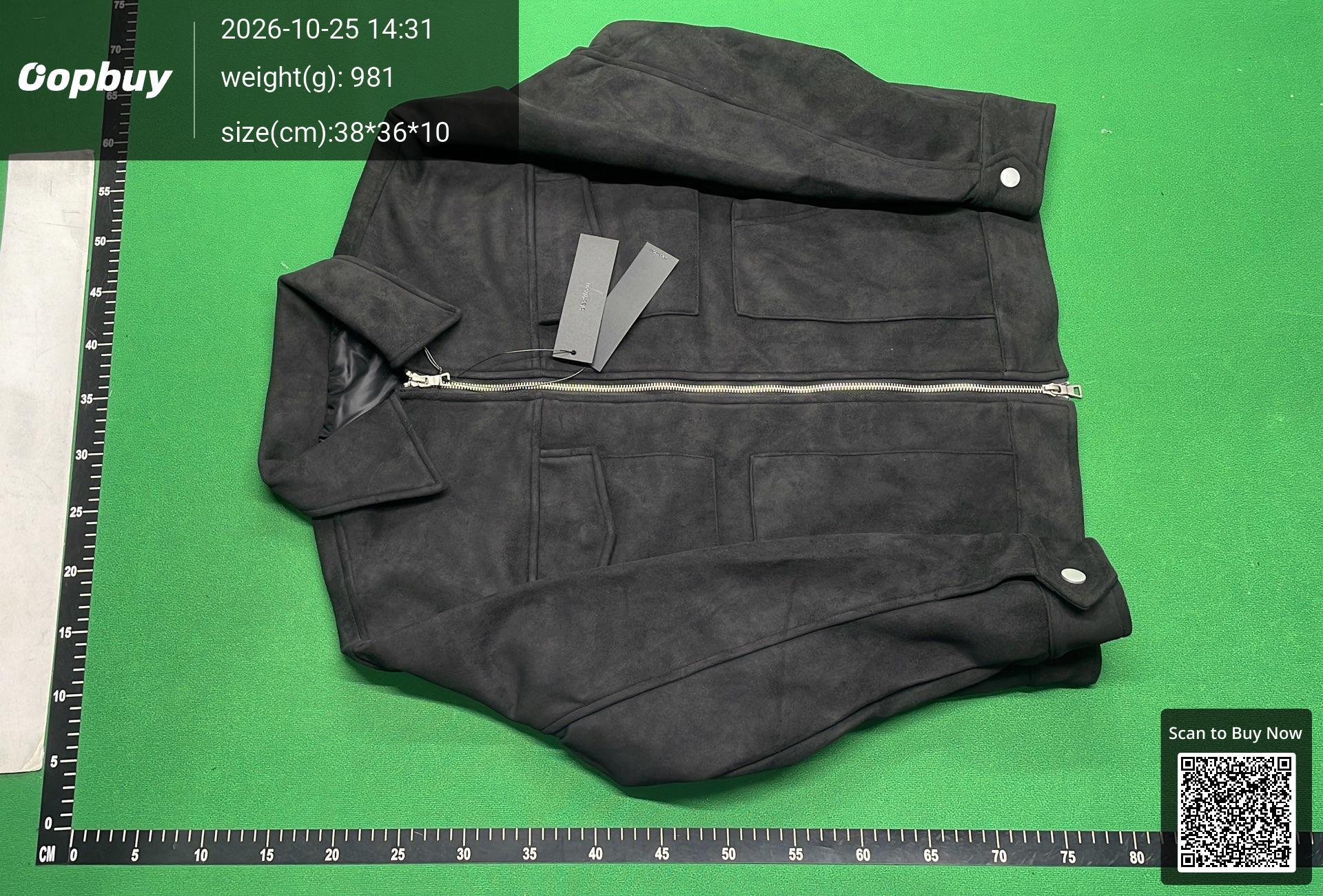 Foto QC 6 de Unbranded Suede Zip Up Jacket Flap Pocket Grey