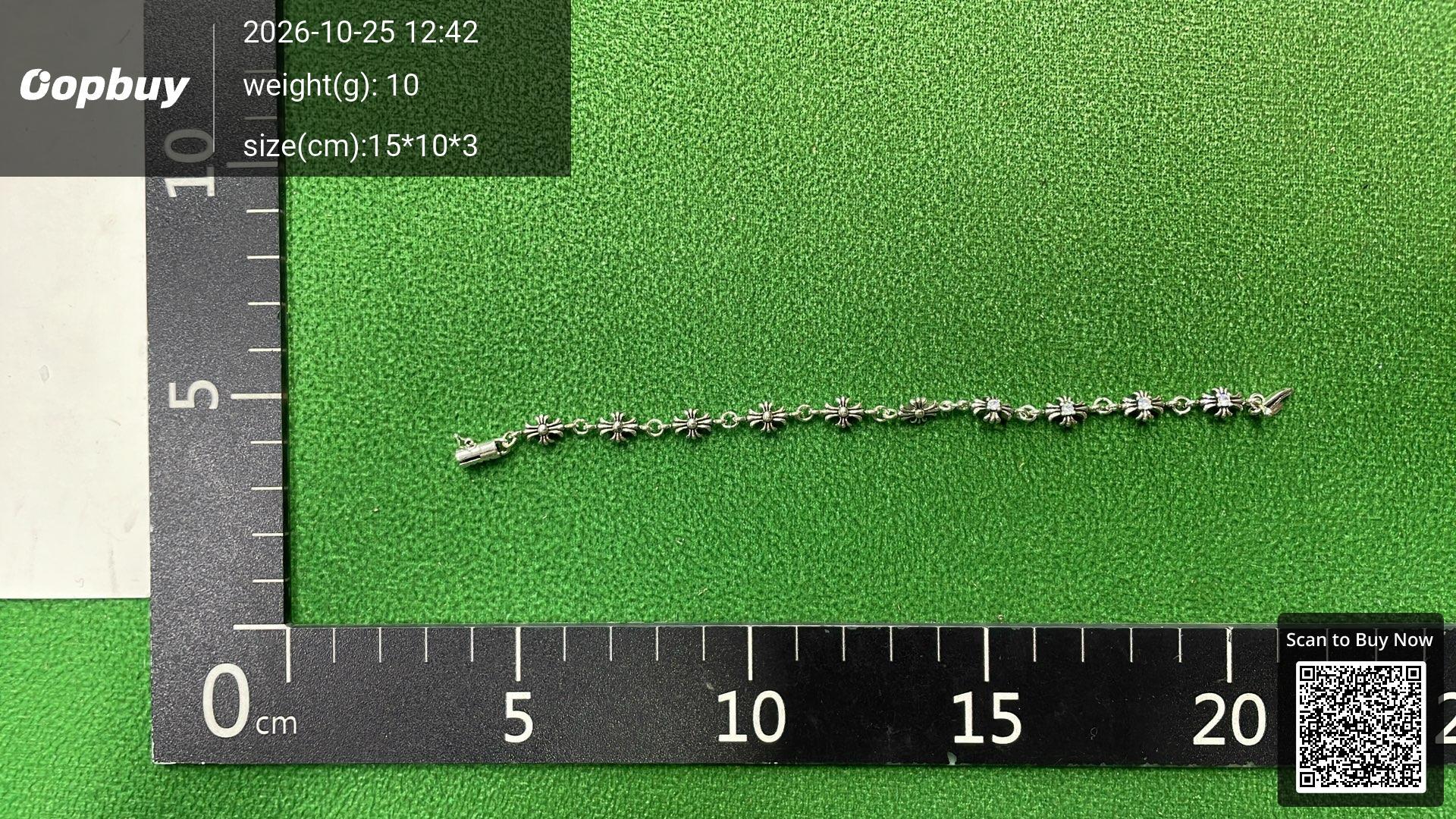 Foto QC 8 de Chrome Hearts Tiny E CH Plus Bracelet Silver Diamond Gold