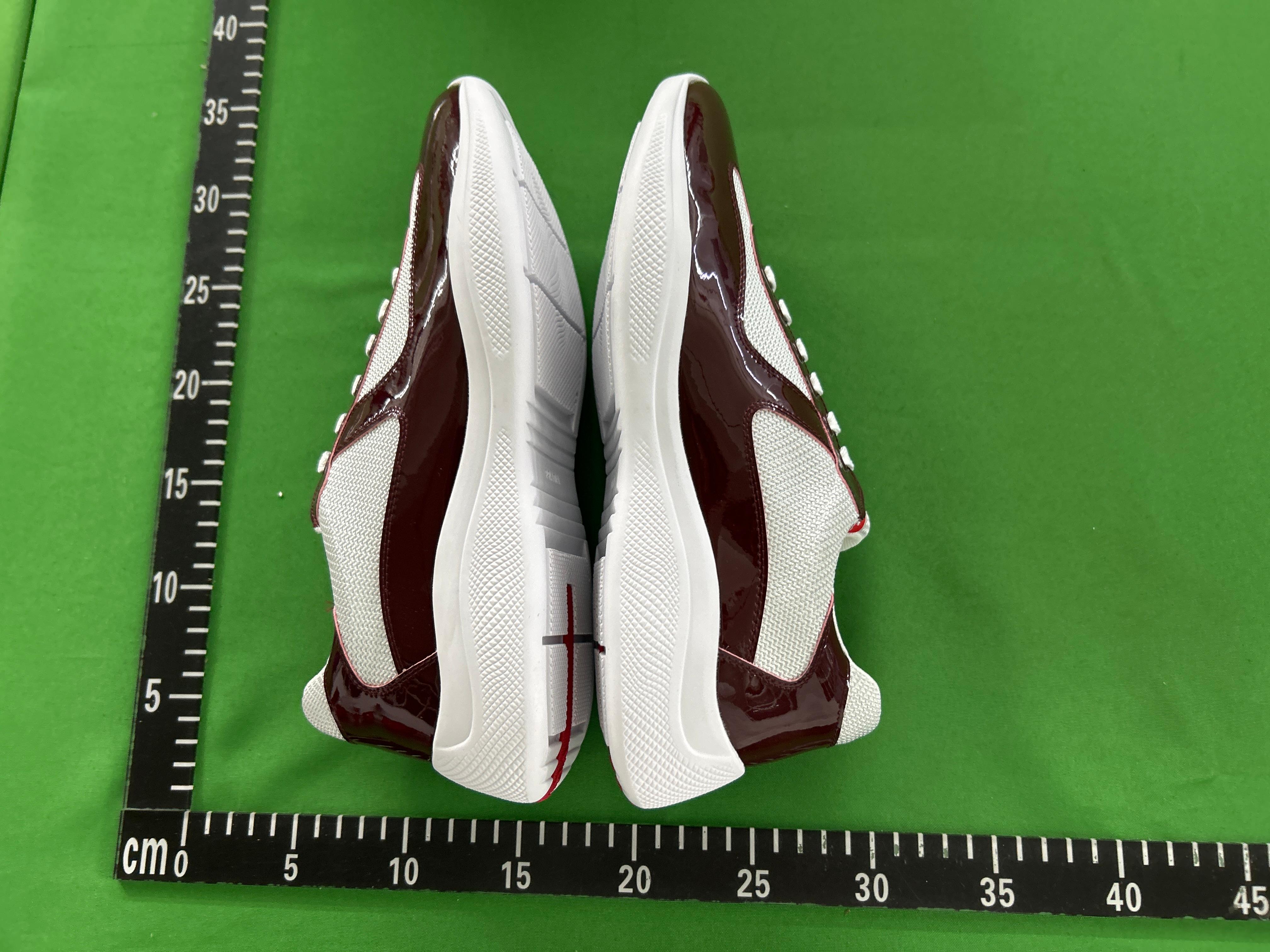 Foto QC 5 de Prada America's Cup Sneakers Patent Leather Mesh Olive Green