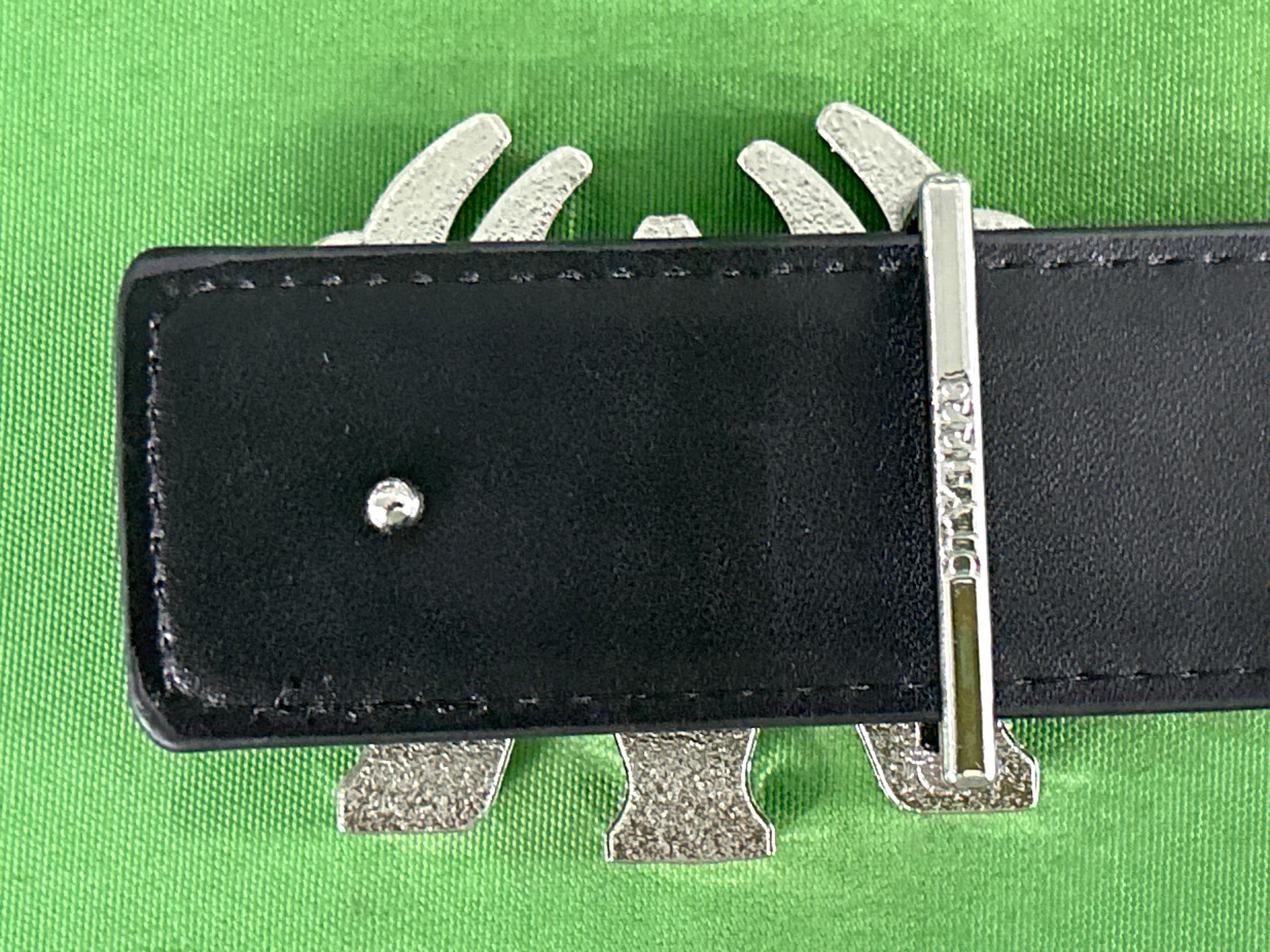 Foto QC 6 de Amiri Logo Buckle Belt Black Leather