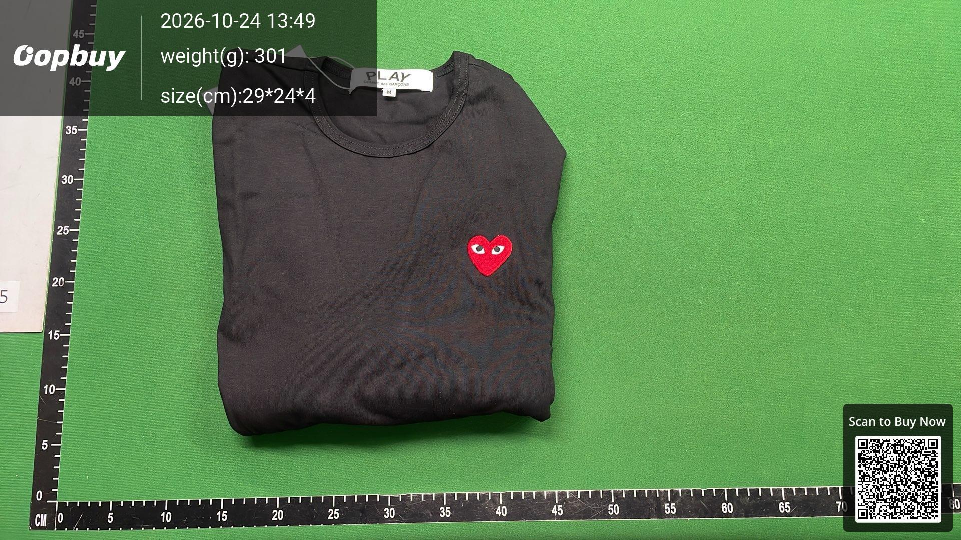 Foto QC 8 de Comme des Garçons Play T-shirt Long Sleeve Red Heart Black