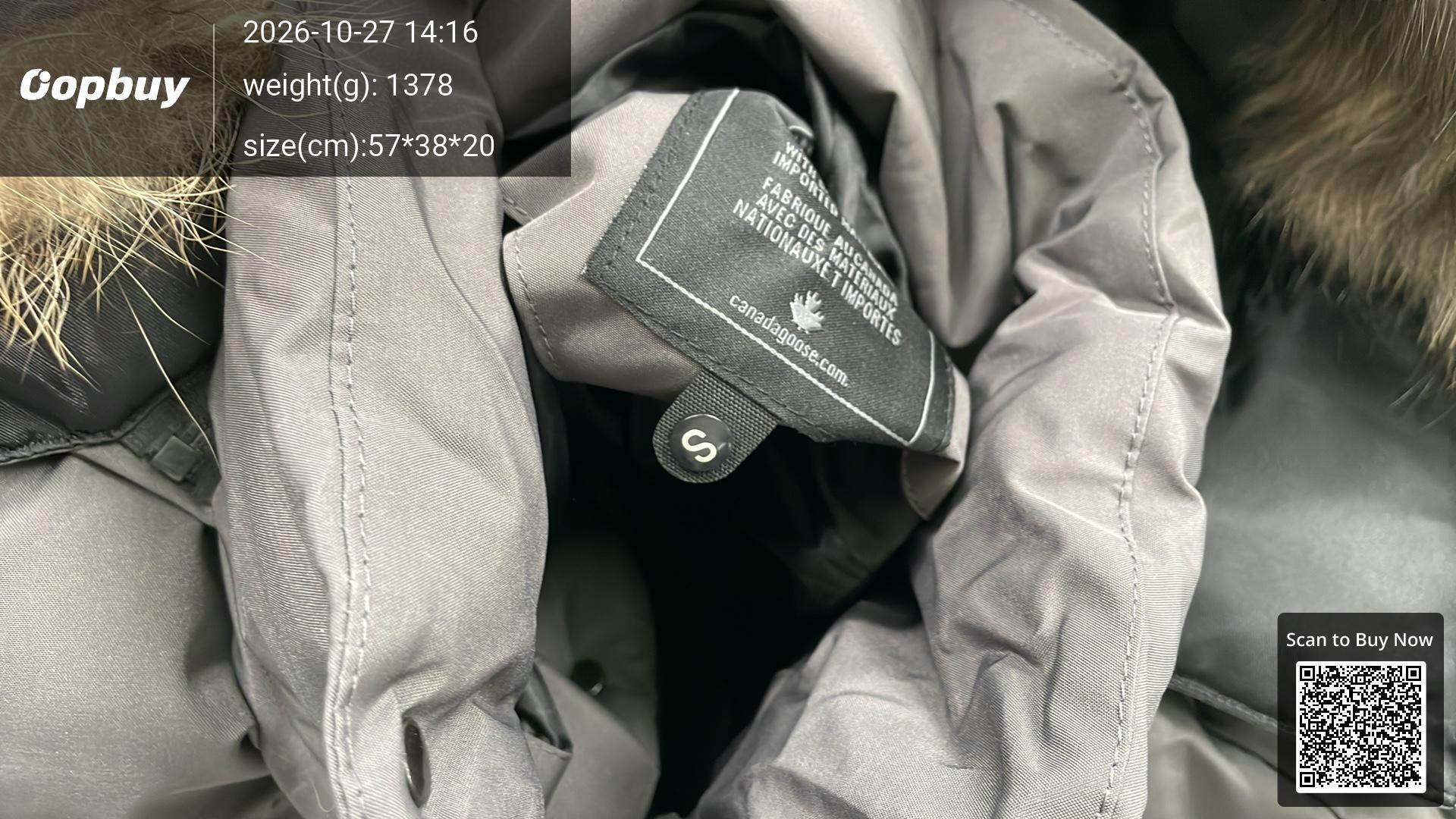Foto QC 5 de Canada Goose Parka Jacket Hooded Fur Trim Black