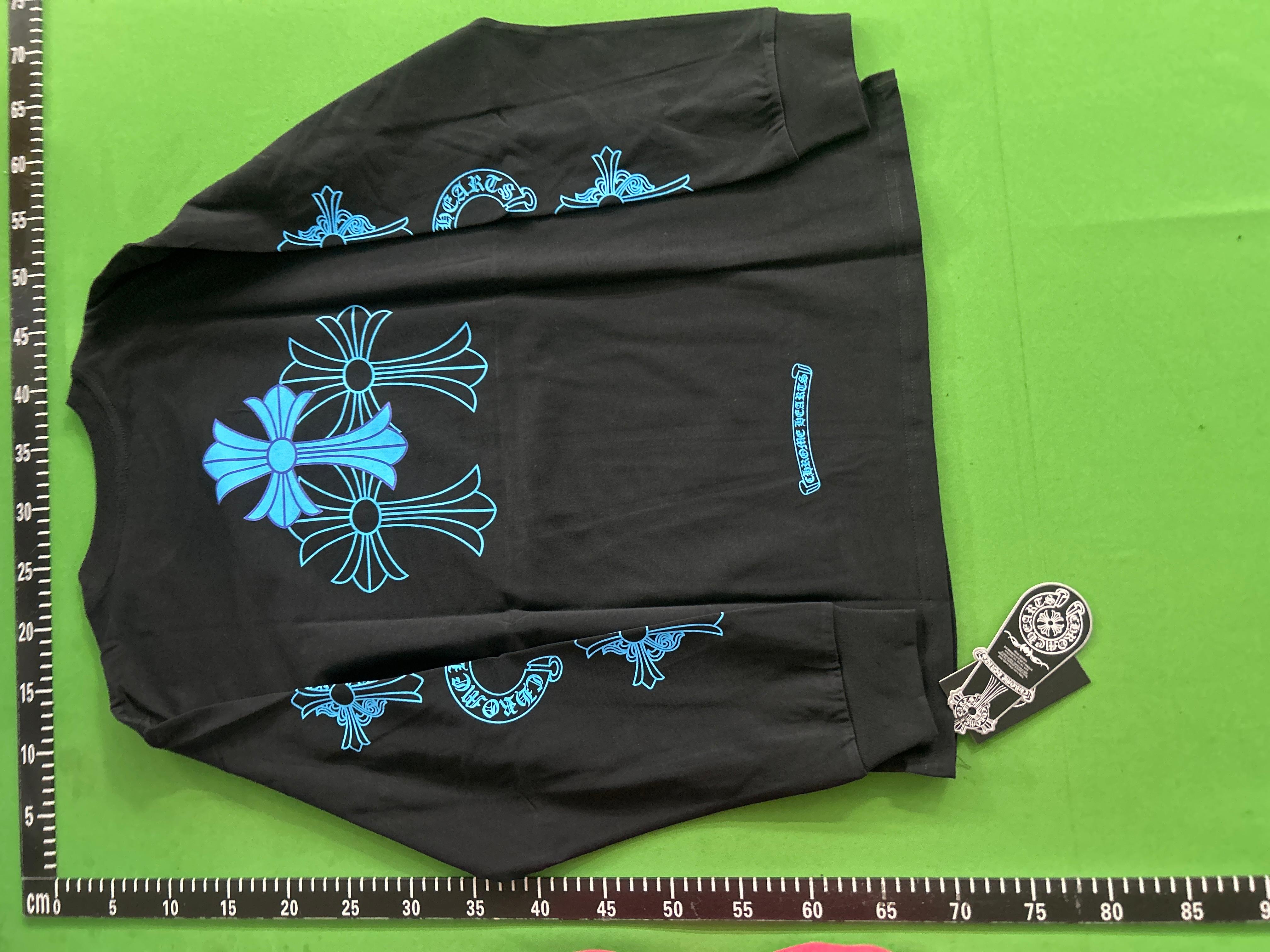 Foto QC 2 de Chrome Hearts Horseshoe CH Logo Long Sleeve T-shirt White Blue