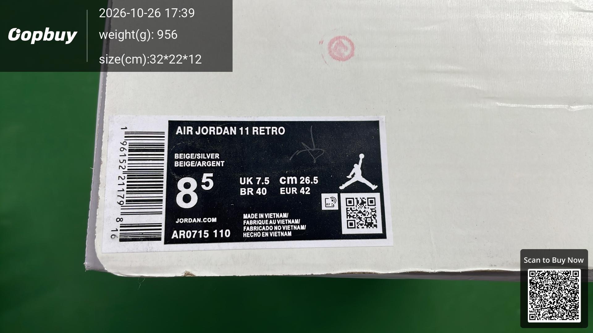Foto QC 8 de Jordan 11 Retro Space Jam 378037-003