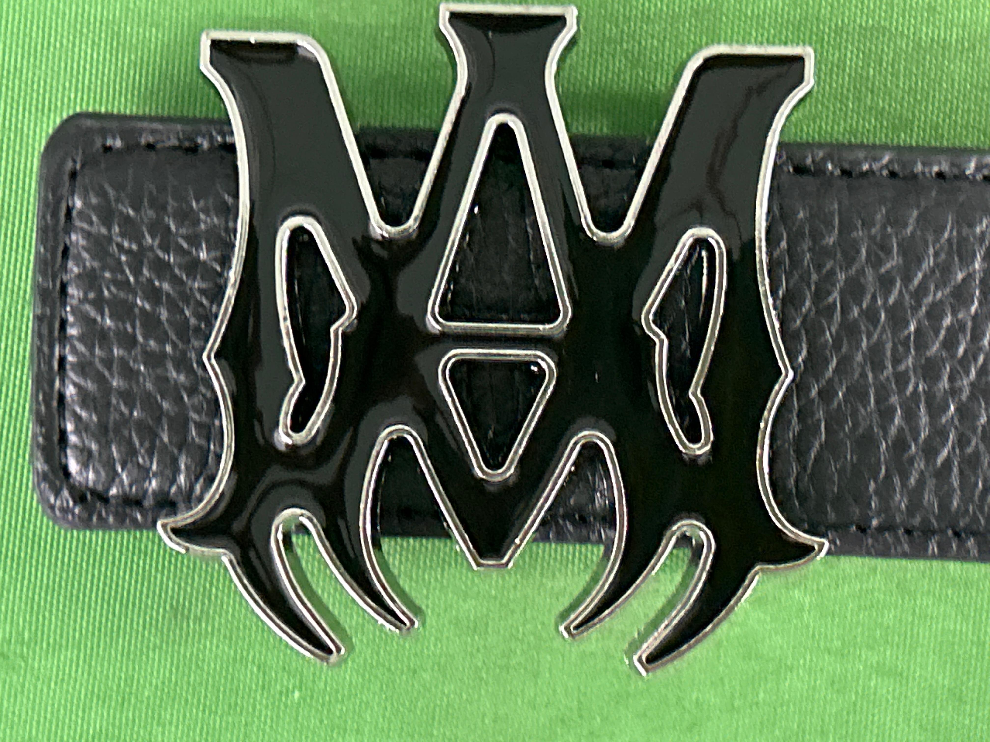 Foto QC 5 de Amiri Logo Buckle Belt Black Leather
