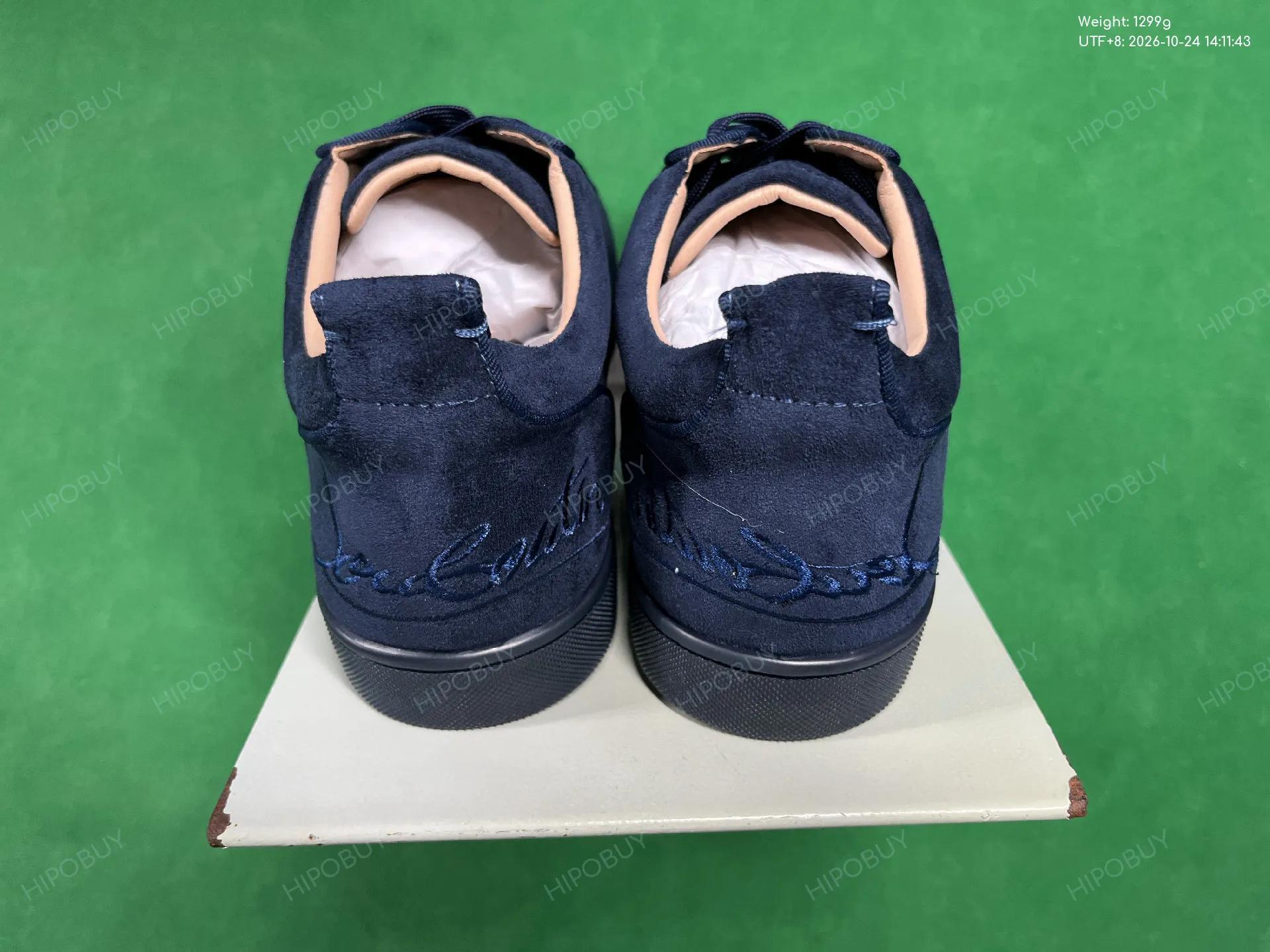 Foto QC 3 de Christian Louboutin Louis Junior Low Navy Blue Suede