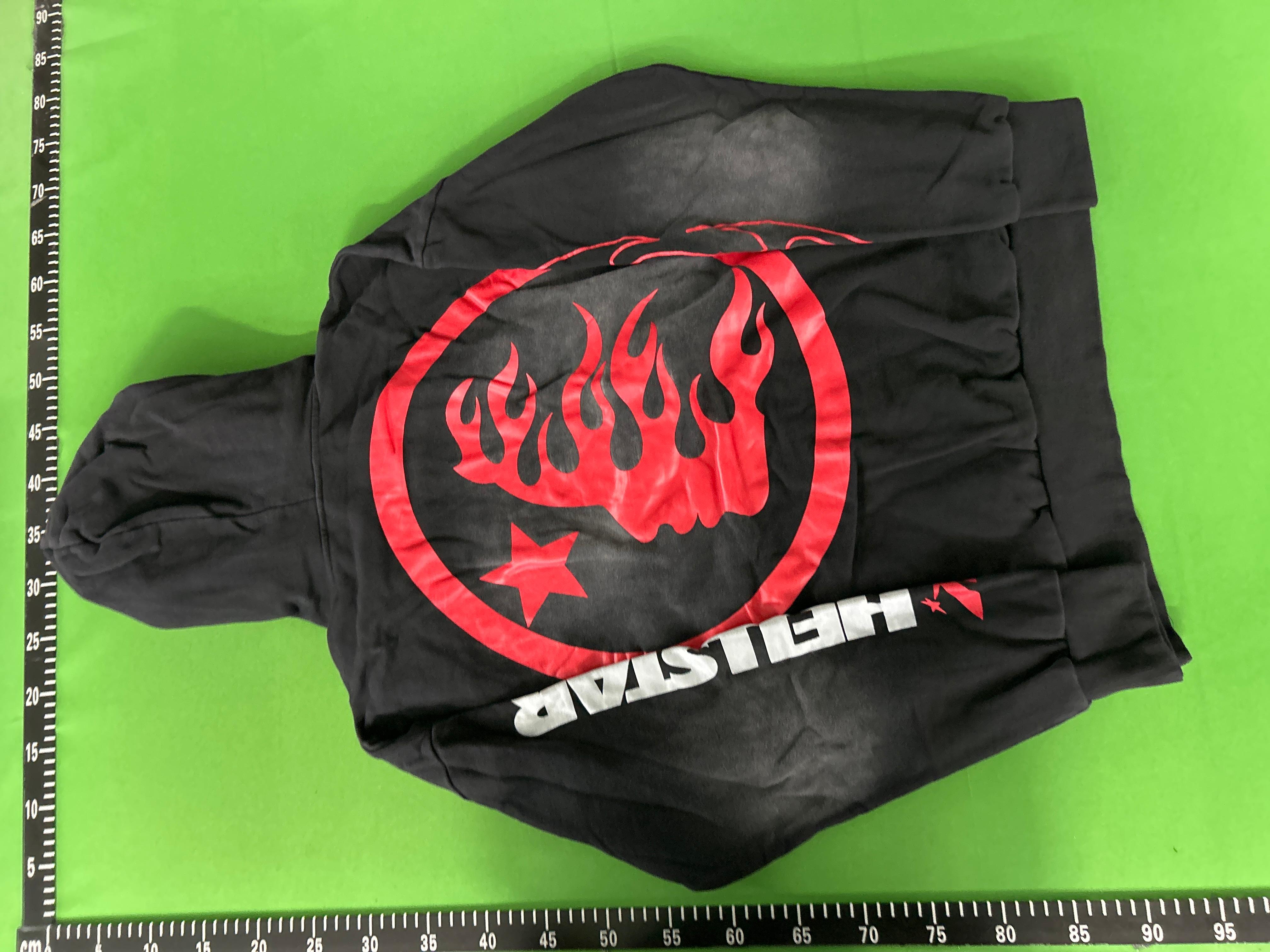 Foto QC 4 de Hellstar Hoodie Star Logo Flame Sleeve Black