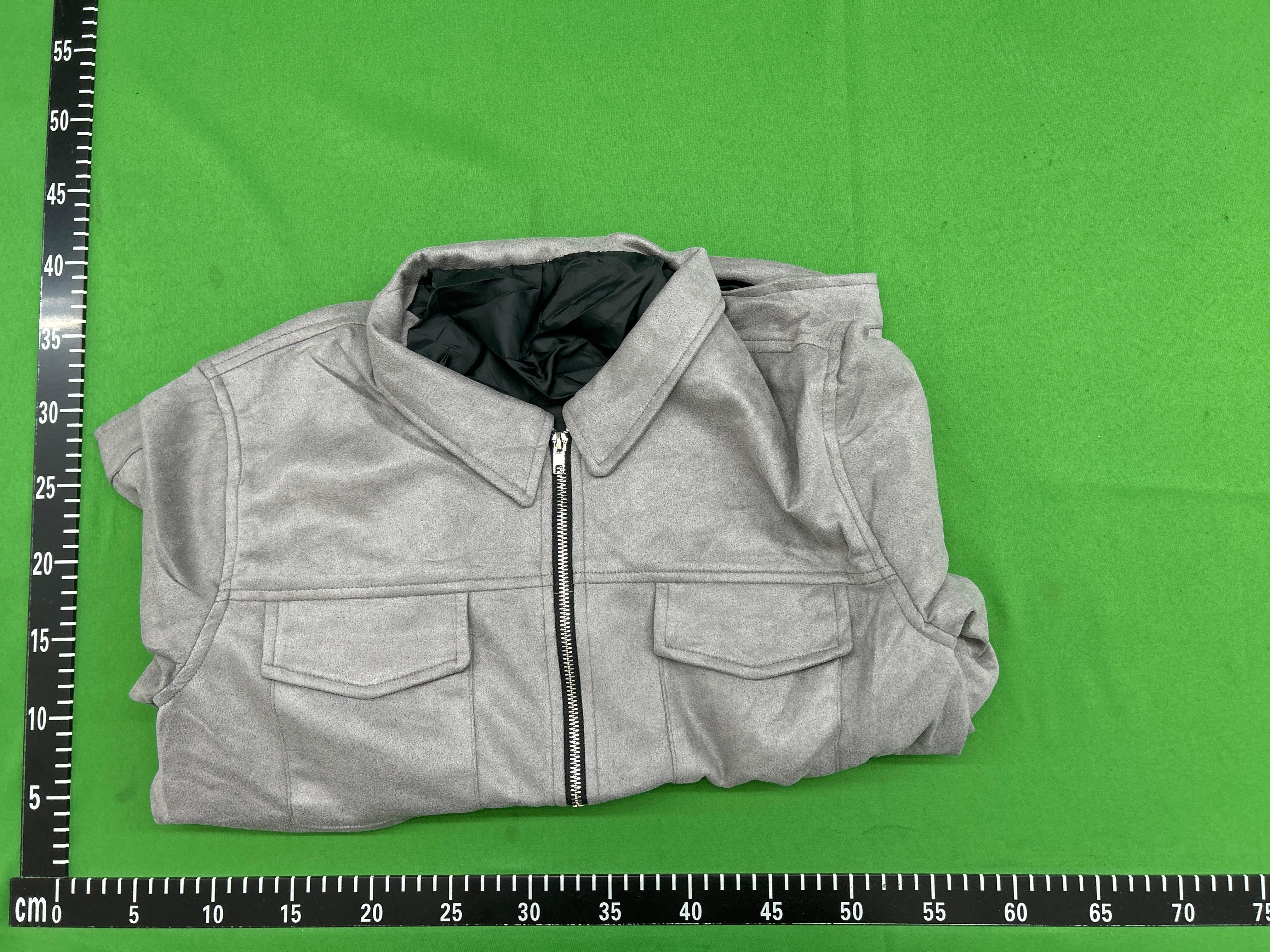 Foto QC 1 de Unbranded Suede Zip Up Jacket Flap Pocket Grey