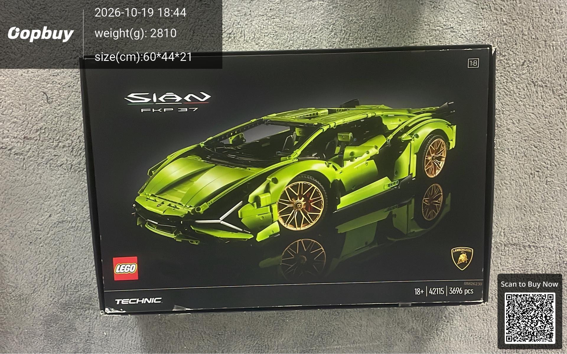Foto QC 2 de LEGO Lamborghini Sián FKP 37 Technic 42115 Plastic Building Set