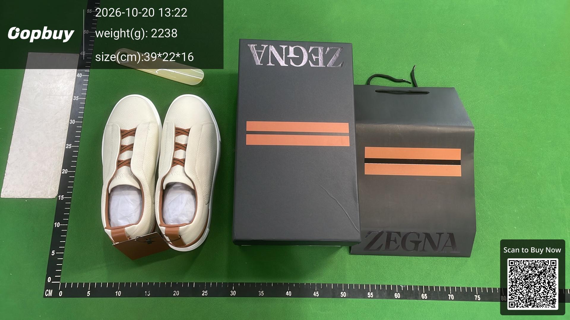 Foto QC 1 de Zegna Triple Stitch Leather Low-top Black