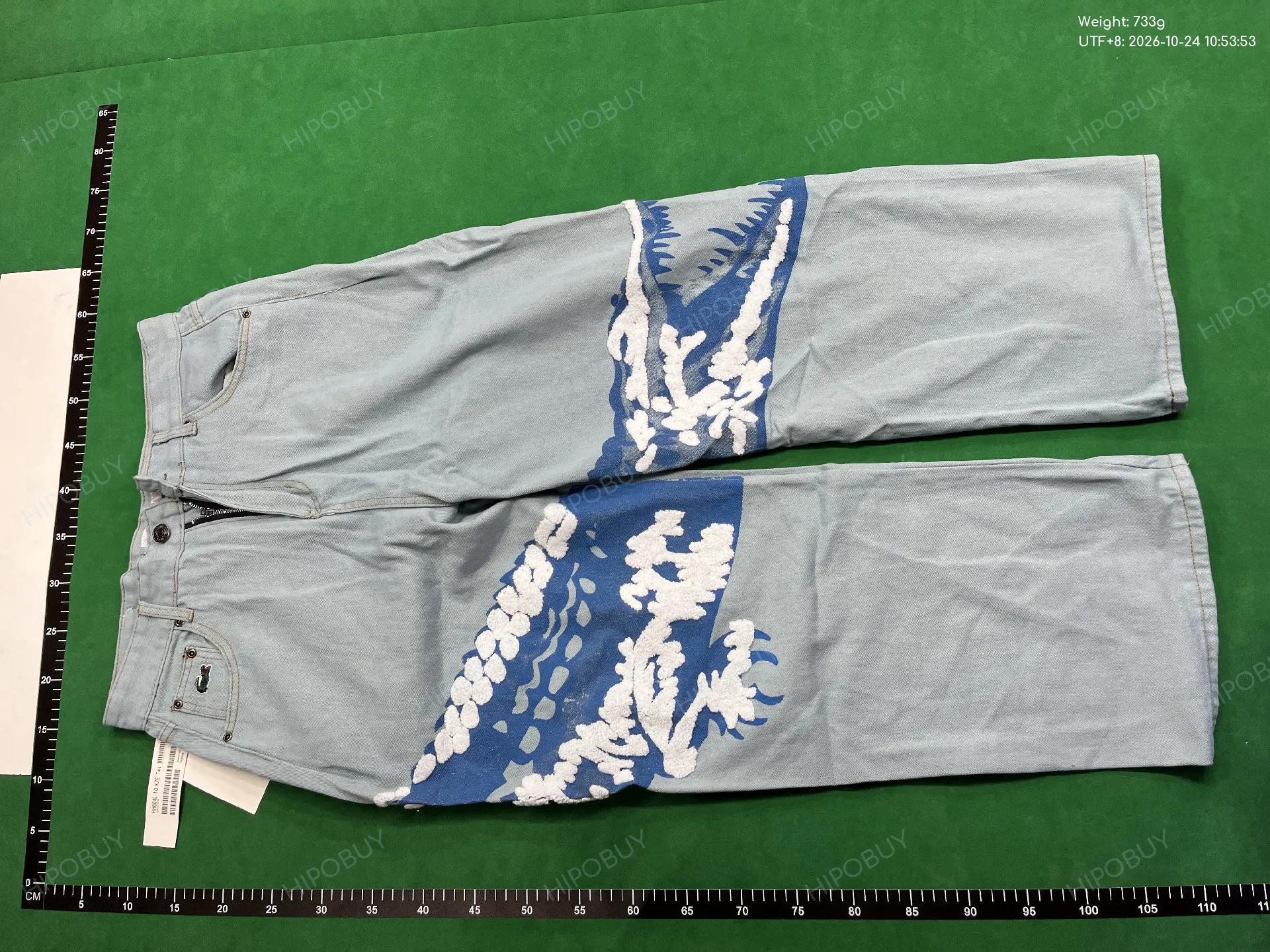 Foto QC 2 de Lacoste Jeans Crocodile Motif Wide Leg Blue