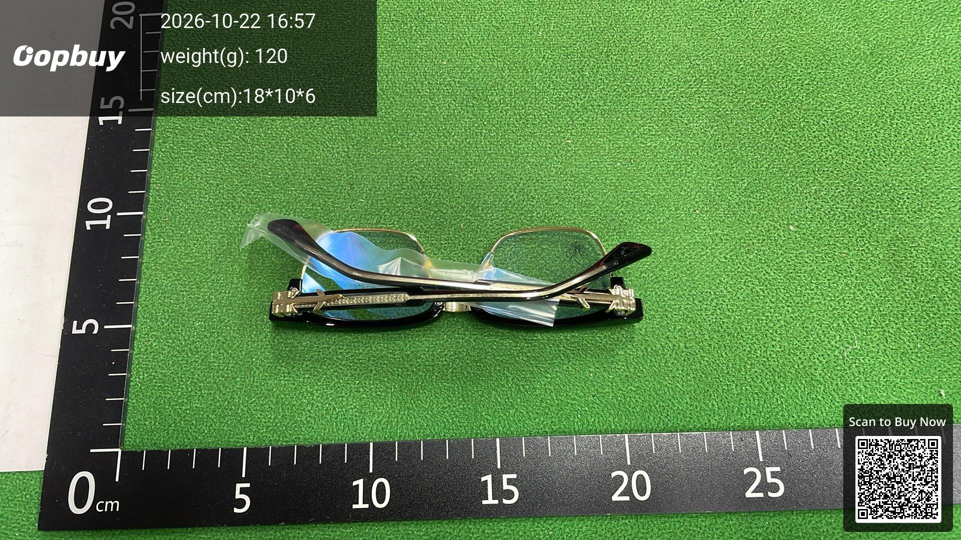 Foto QC 6 de Chrome Hearts Square-Frame Acetate Metal Eyeglasses Black Silver (8010)