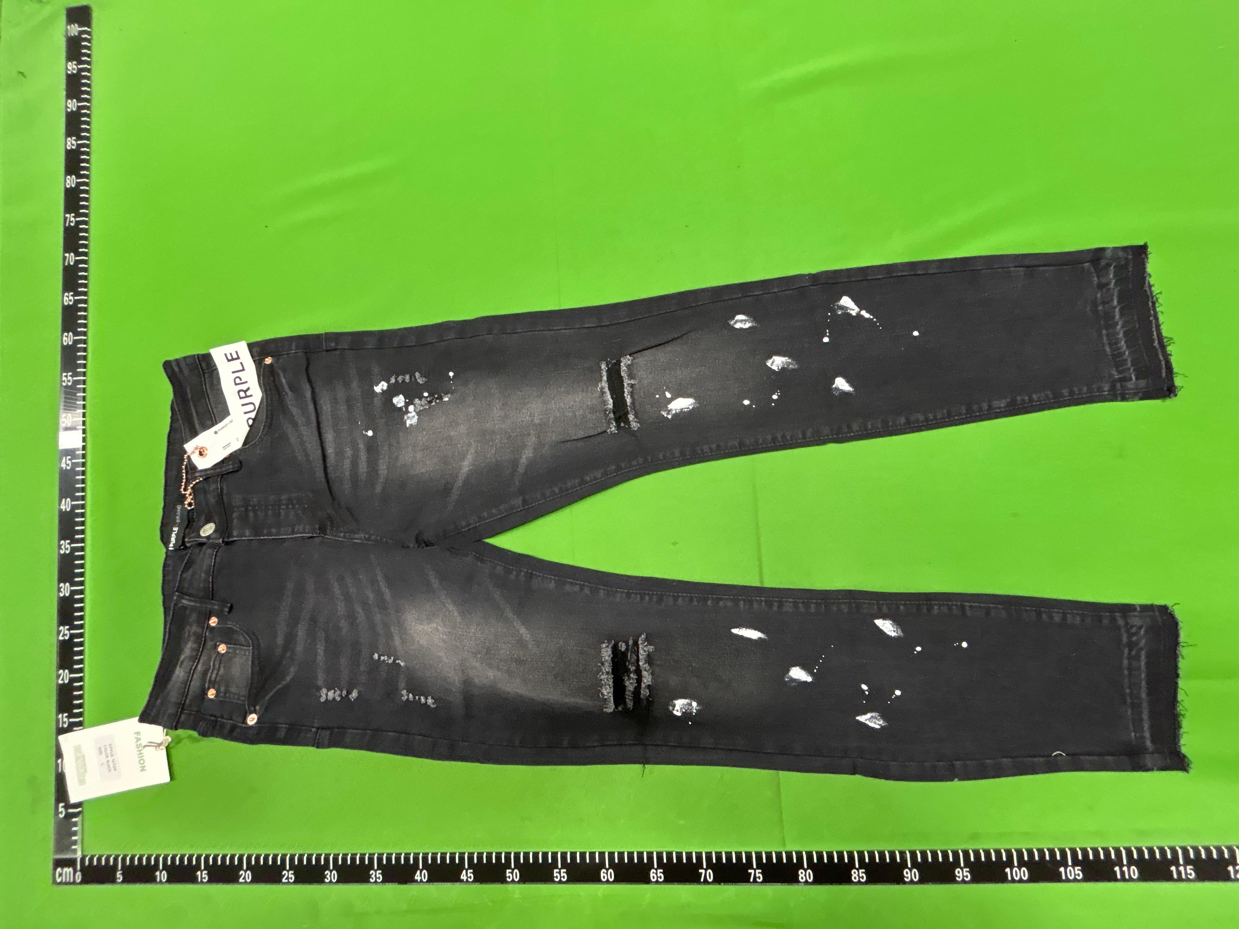 Foto QC 3 de Purple Brand P004 Jeans Flare Paint Splatter Black Dirty Vintage