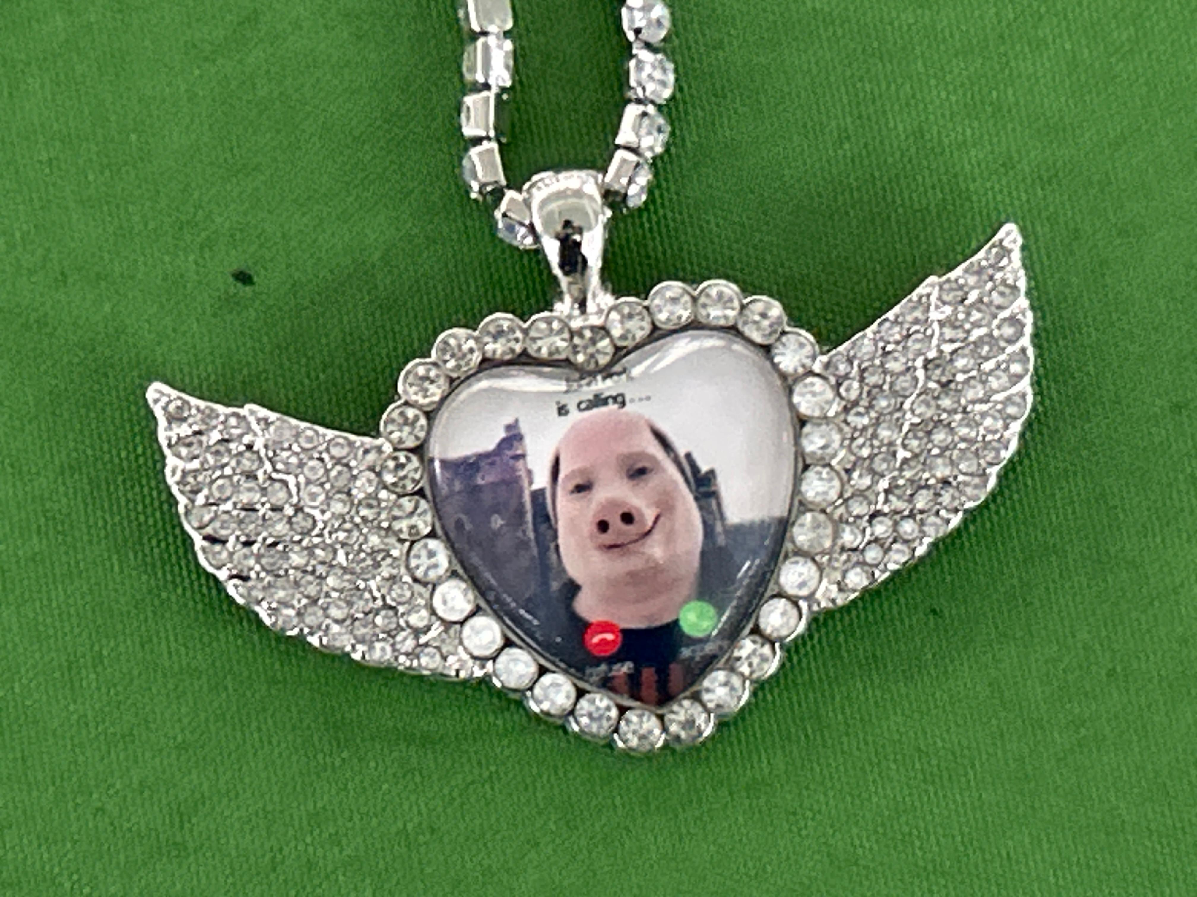 Foto QC 5 de Generic John Pork Necklace Metal Rhinestone Silver