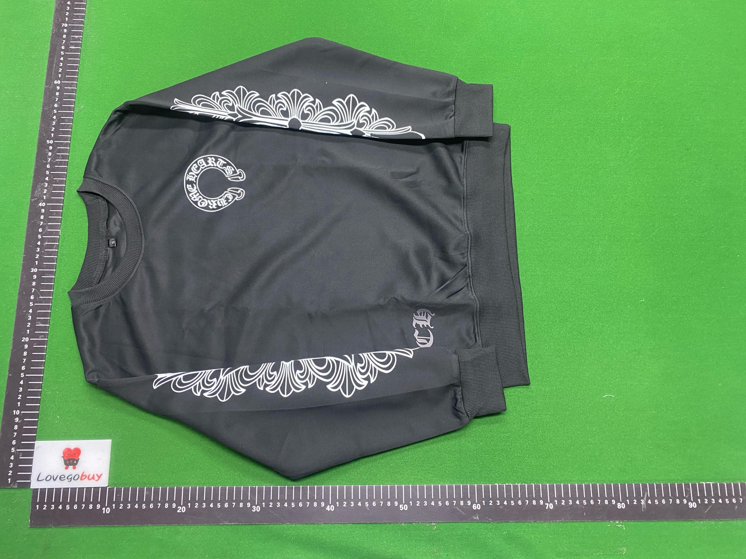 Foto QC 2 de Chrome Hearts T-shirt Horseshoe Logo Floral Sleeve Black