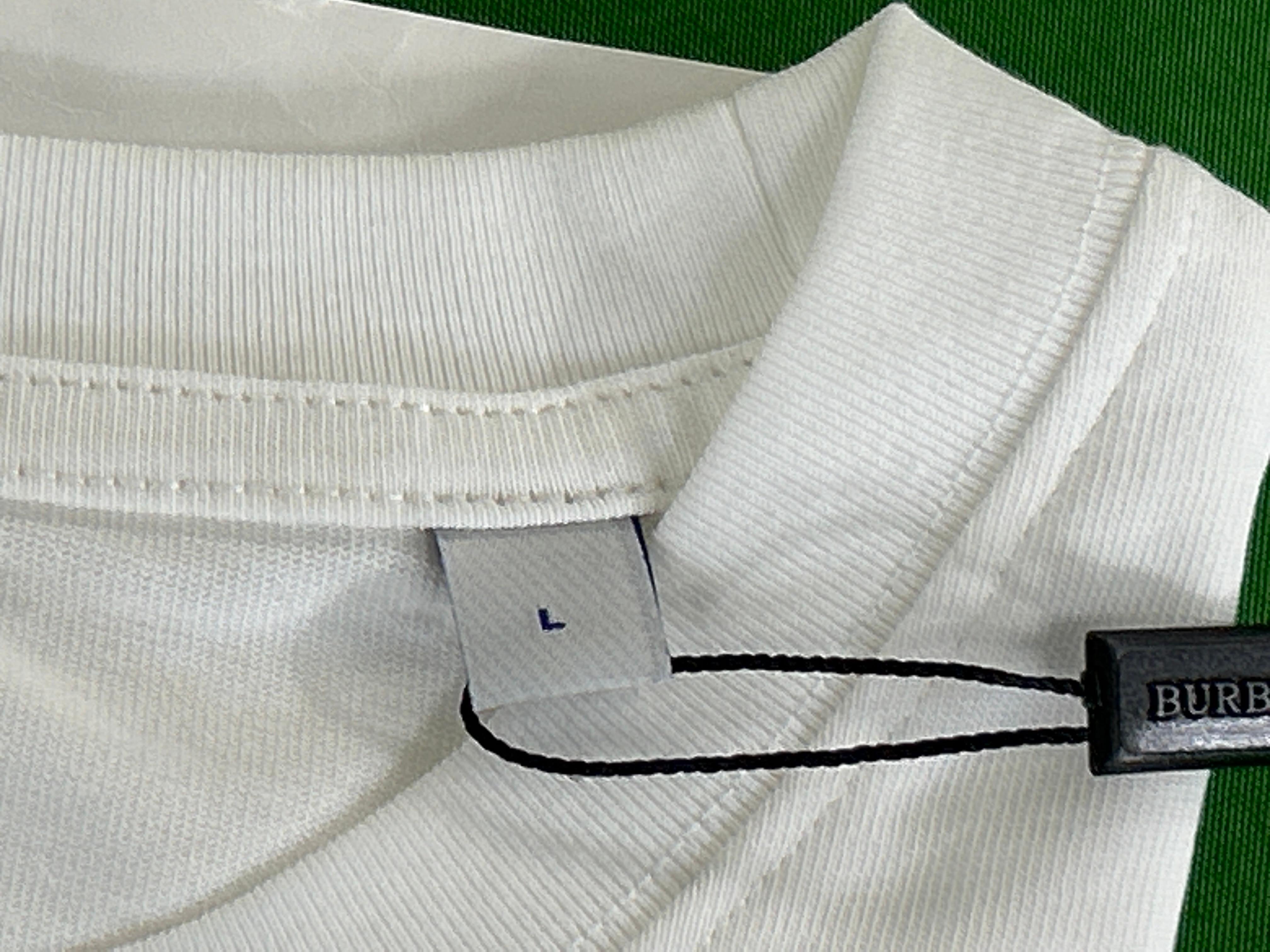 Foto QC 2 de Burberry T-shirt Equestrian Knight White Blue