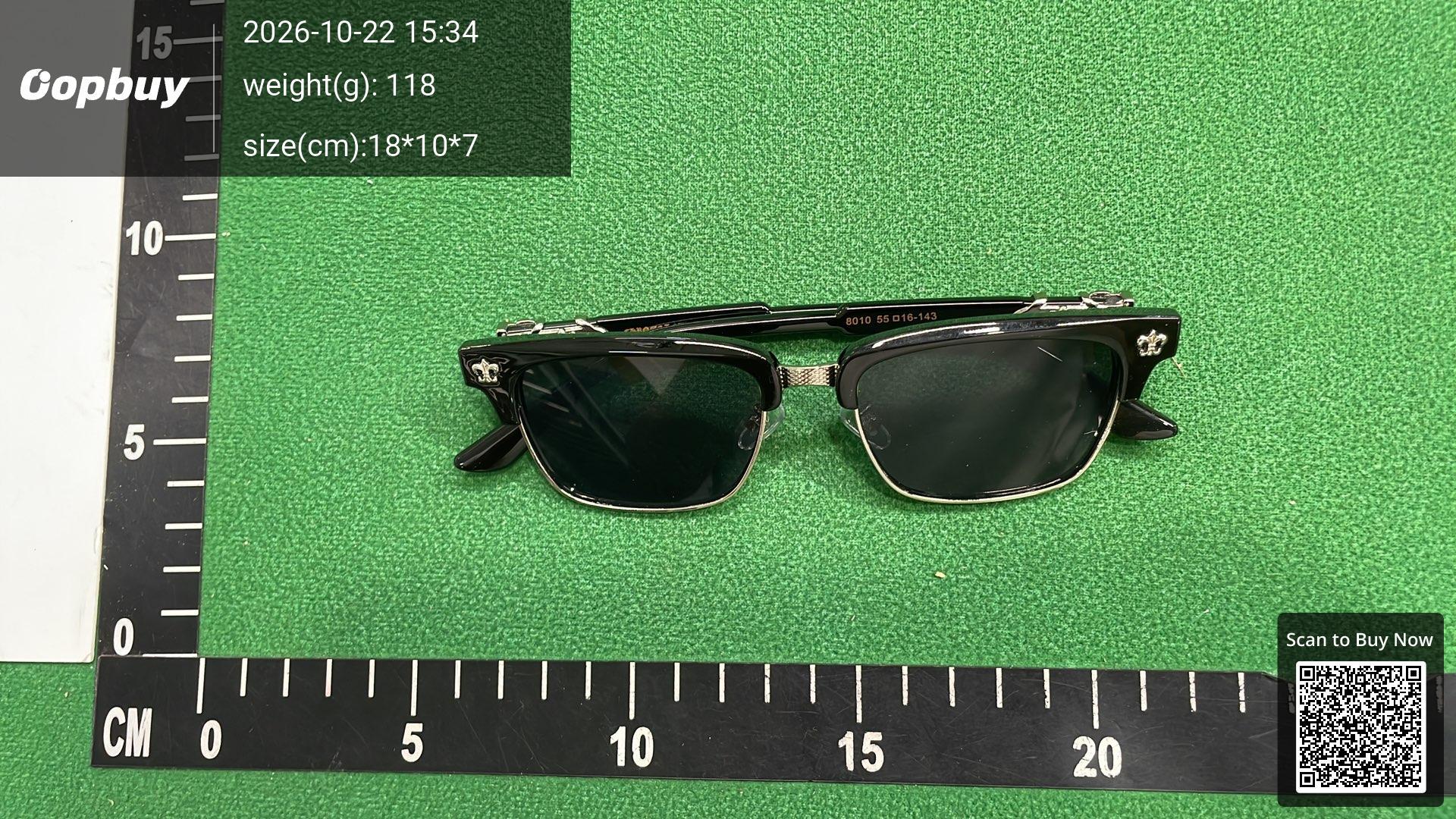 Foto QC 8 de Chrome Hearts Square-Frame Acetate Metal Eyeglasses Black Silver (8010)