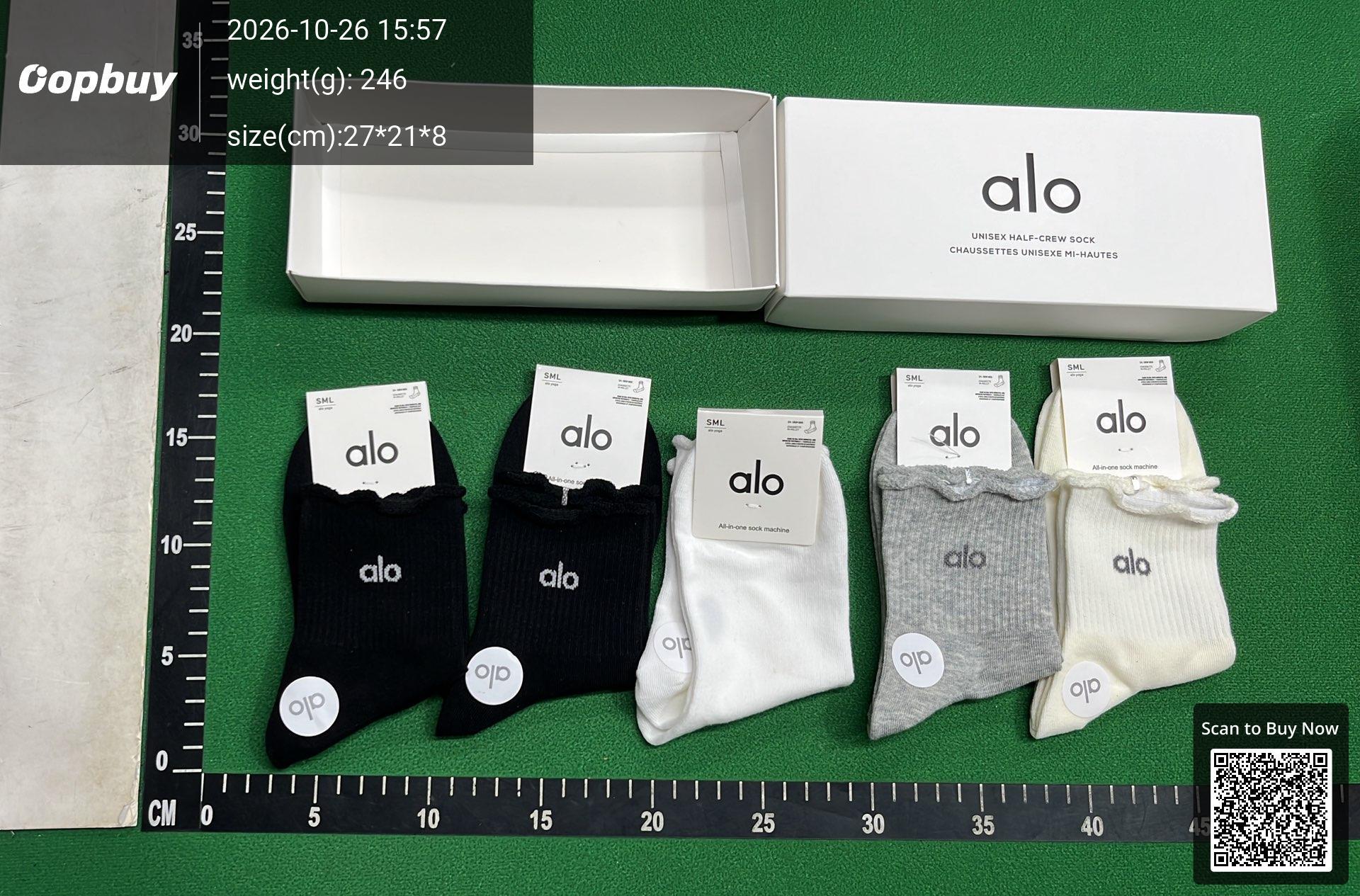 Foto QC 6 de Alo Yoga Unisex Half-Crew Crew Socks 5-Pack Multicolor