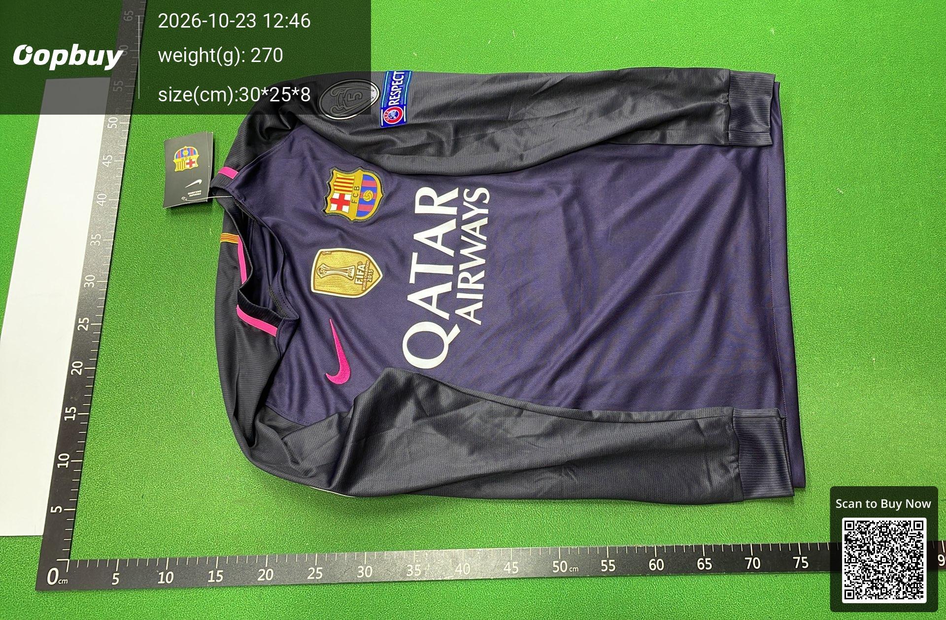 Foto QC 6 de Nike x FC Barcelona 2016/17 Home Long Sleeve Messi Jersey Blue/Red