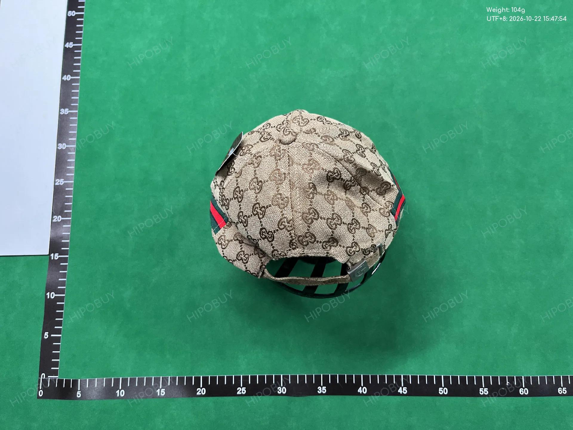 Foto QC 8 de Gucci Original GG Canvas Baseball Hat with Web Beige/Brown