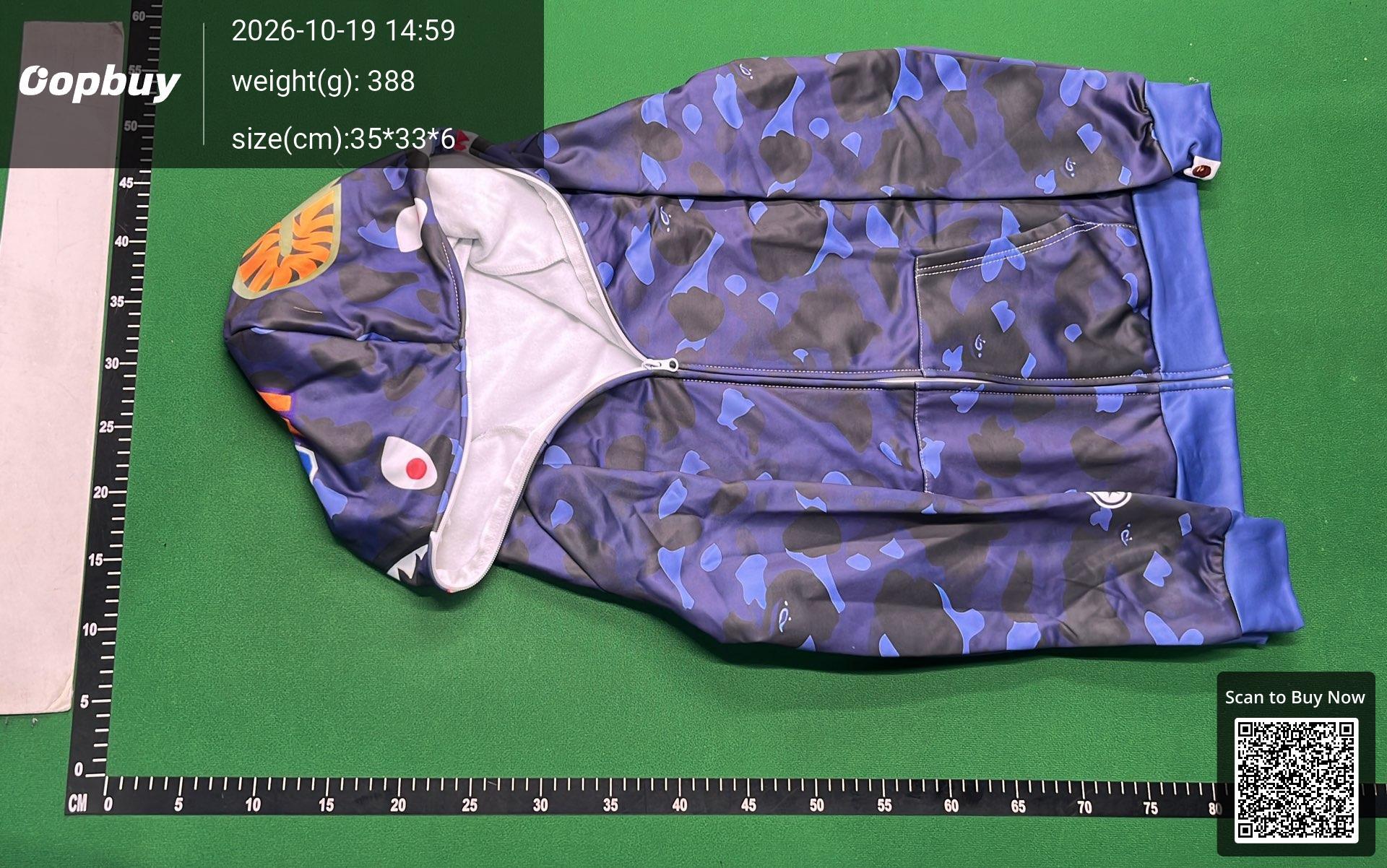Foto QC 5 de BAPE Shark Hoodie Color Camo Red