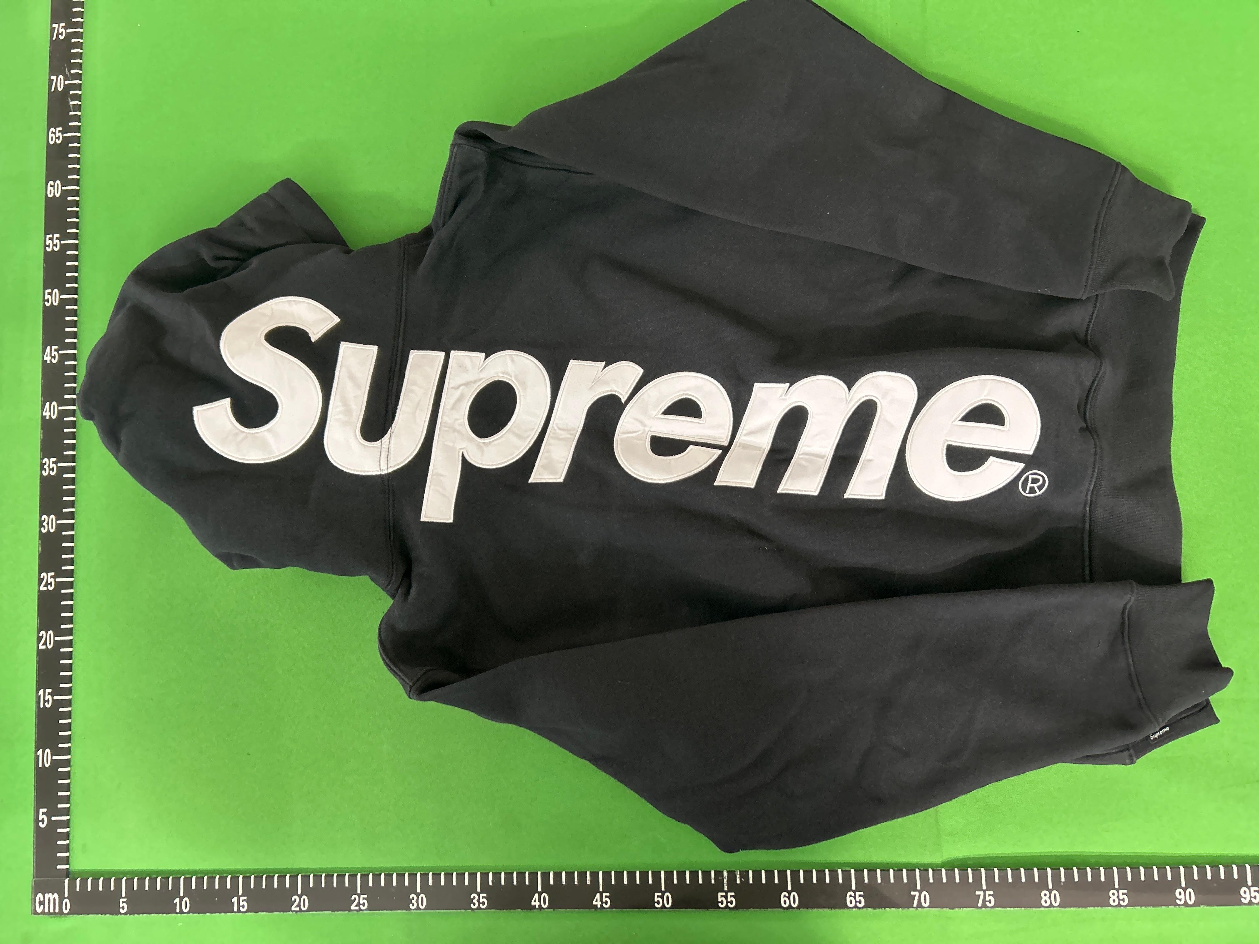 Foto QC 4 de Supreme Satin Applique Hooded Sweater Brown