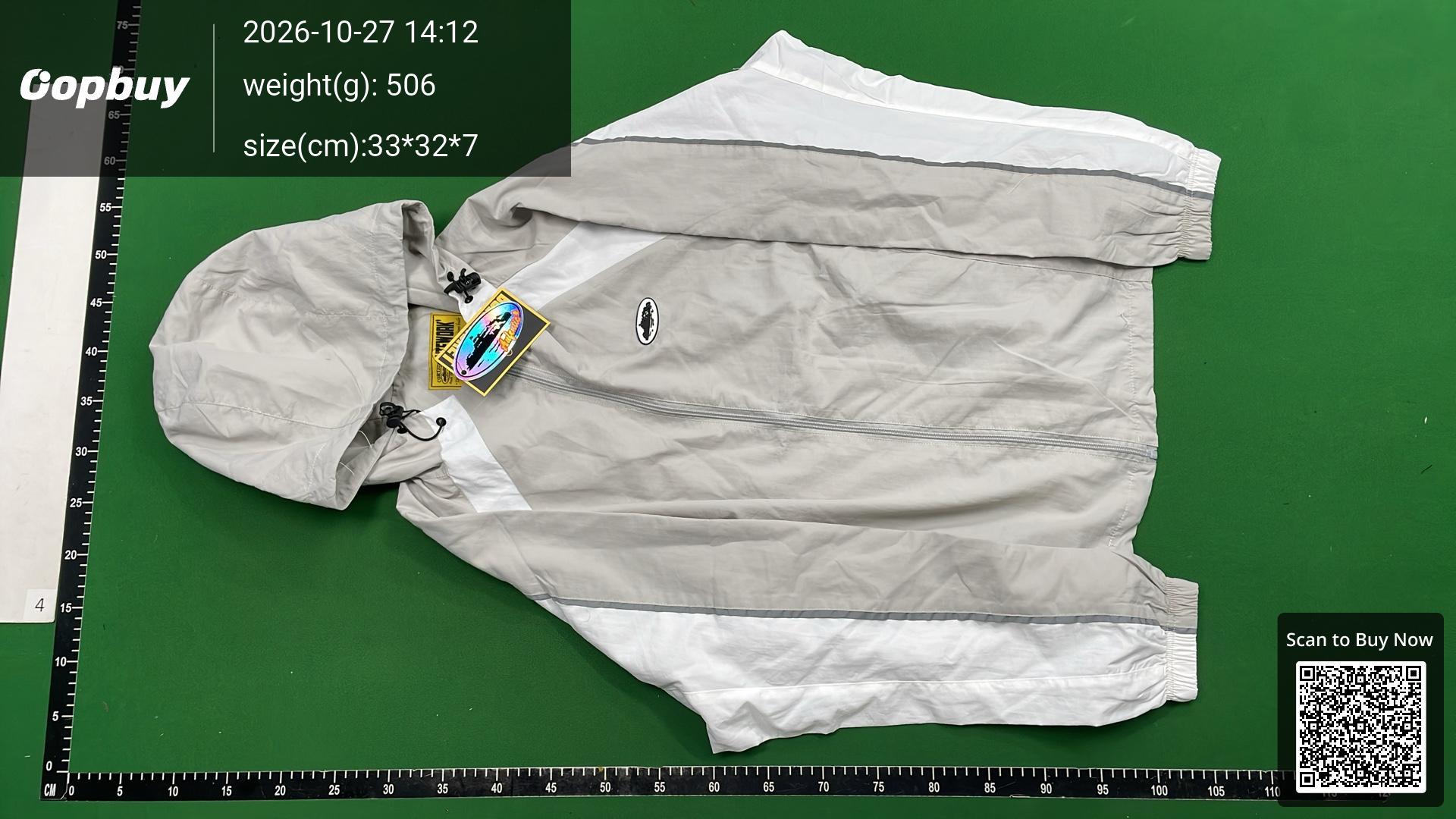 Foto QC 6 de Corteiz Windbreaker Jacket Logo Badge Contrast Grey White