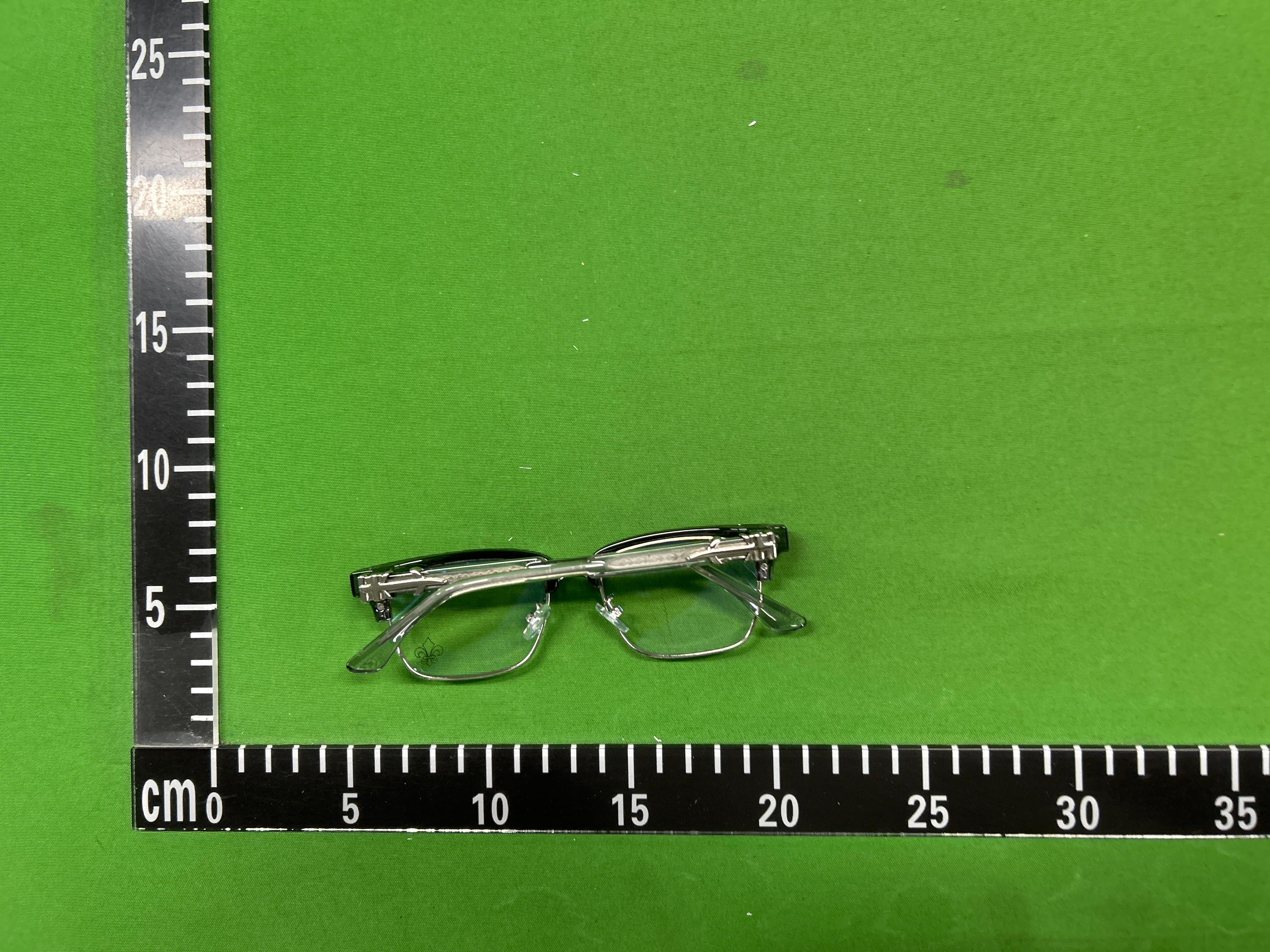 Foto QC 2 de Chrome Hearts Square-Frame Acetate Metal Eyeglasses Black Silver (8010)