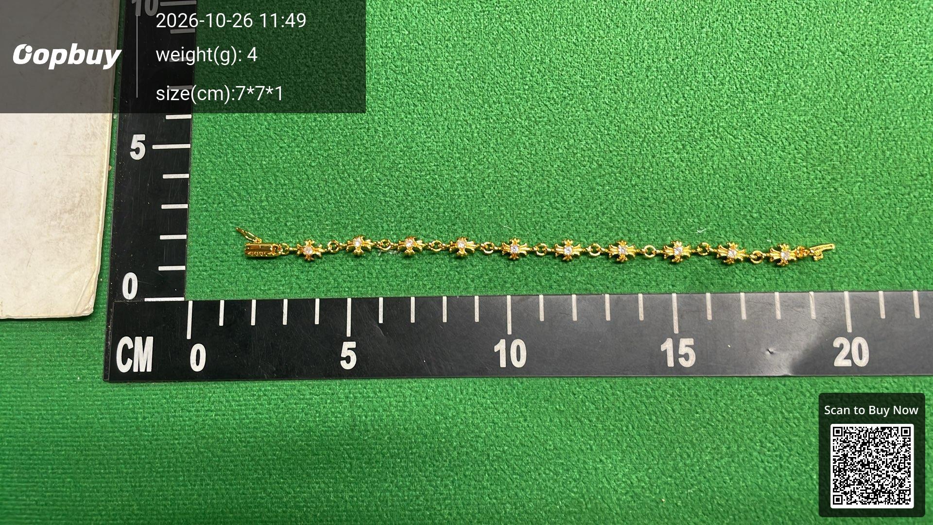 Foto QC 1 de Chrome Hearts Tiny E CH Plus Bracelet Silver Diamond Gold