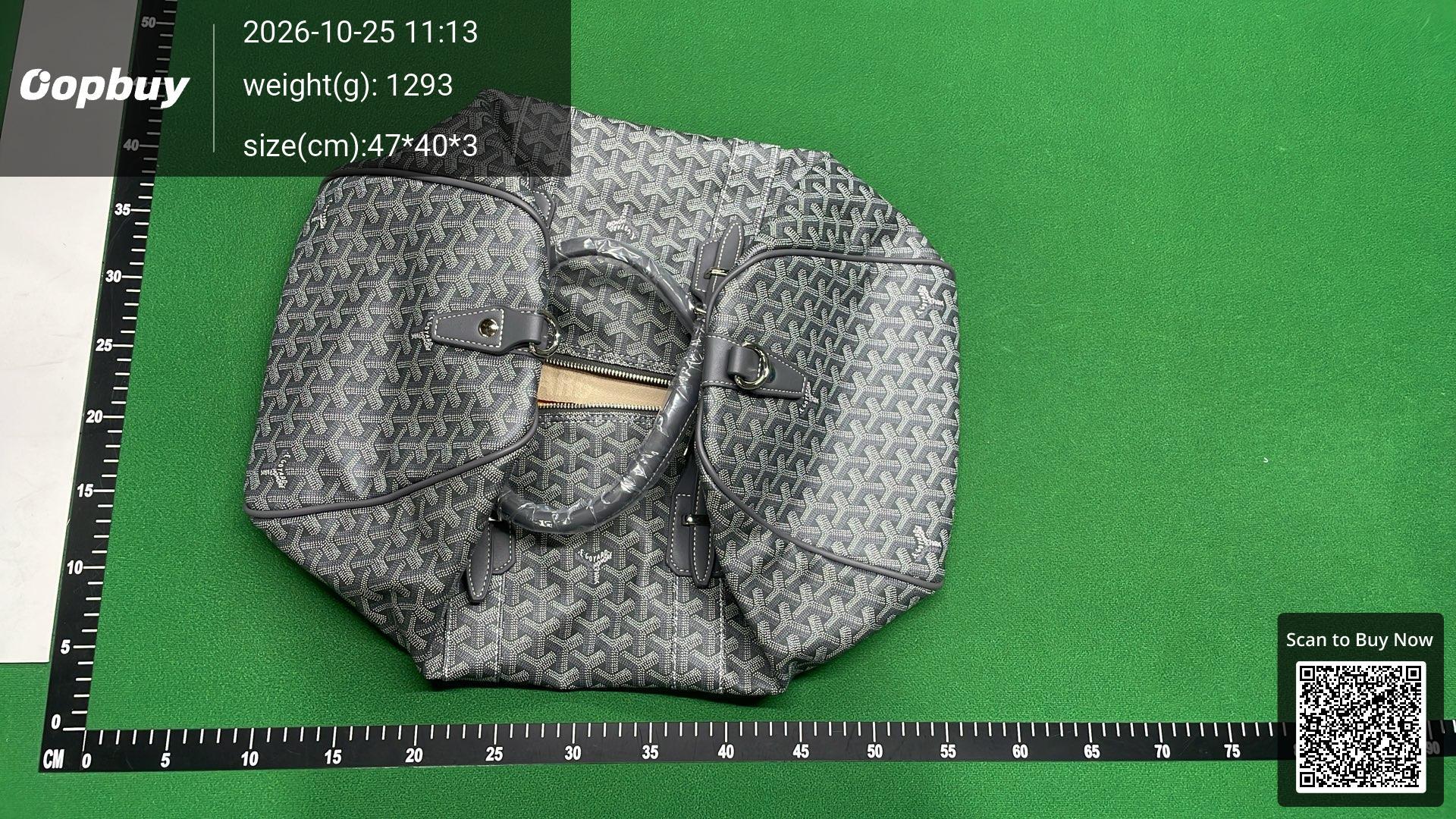 Foto QC 3 de Goyard Boston 50 Green Goyardine Canvas