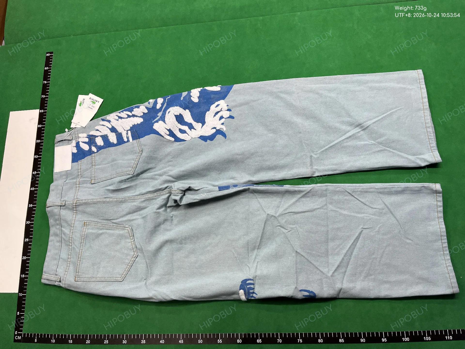 Foto QC 3 de Lacoste Jeans Crocodile Motif Wide Leg Blue