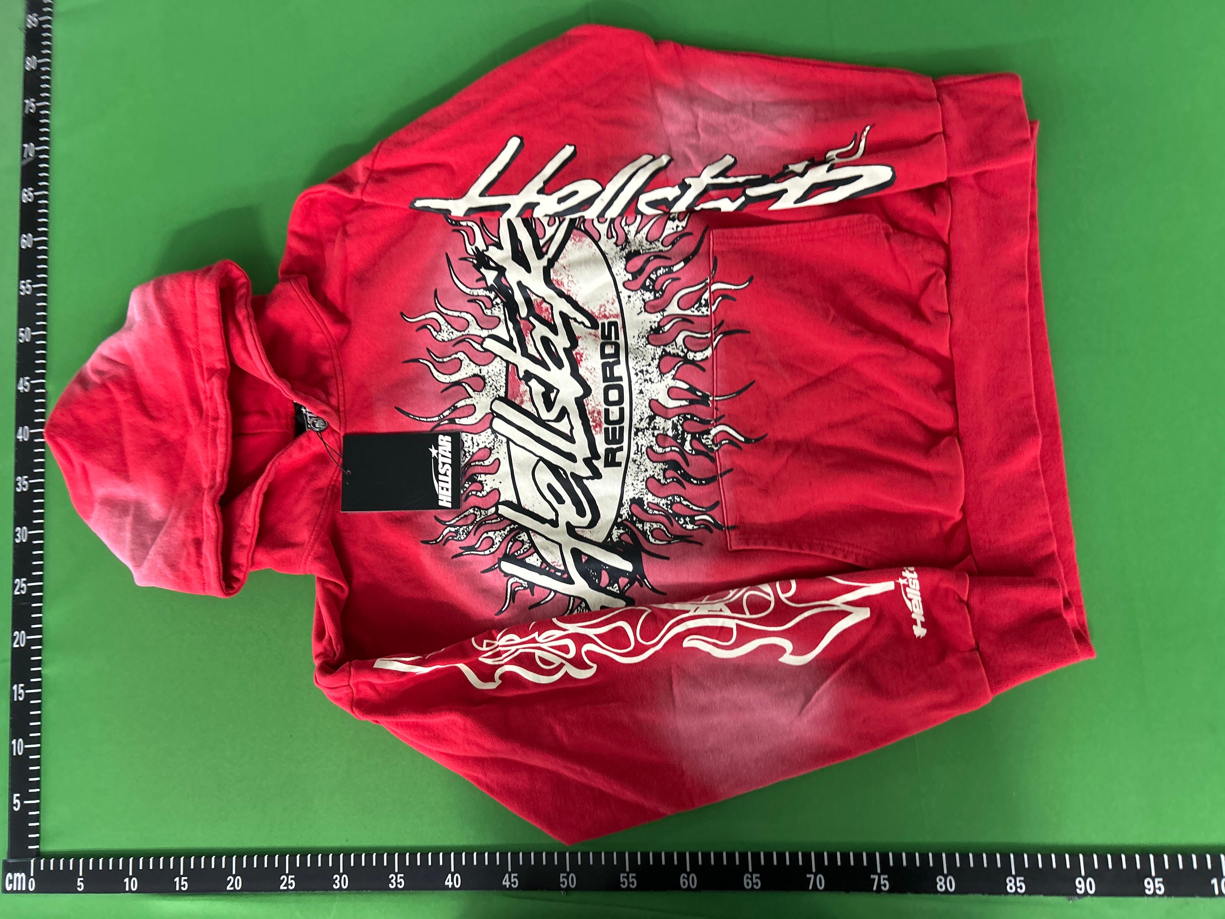 Foto QC 7 de Hellstar Hoodie Star Logo Flame Sleeve Black