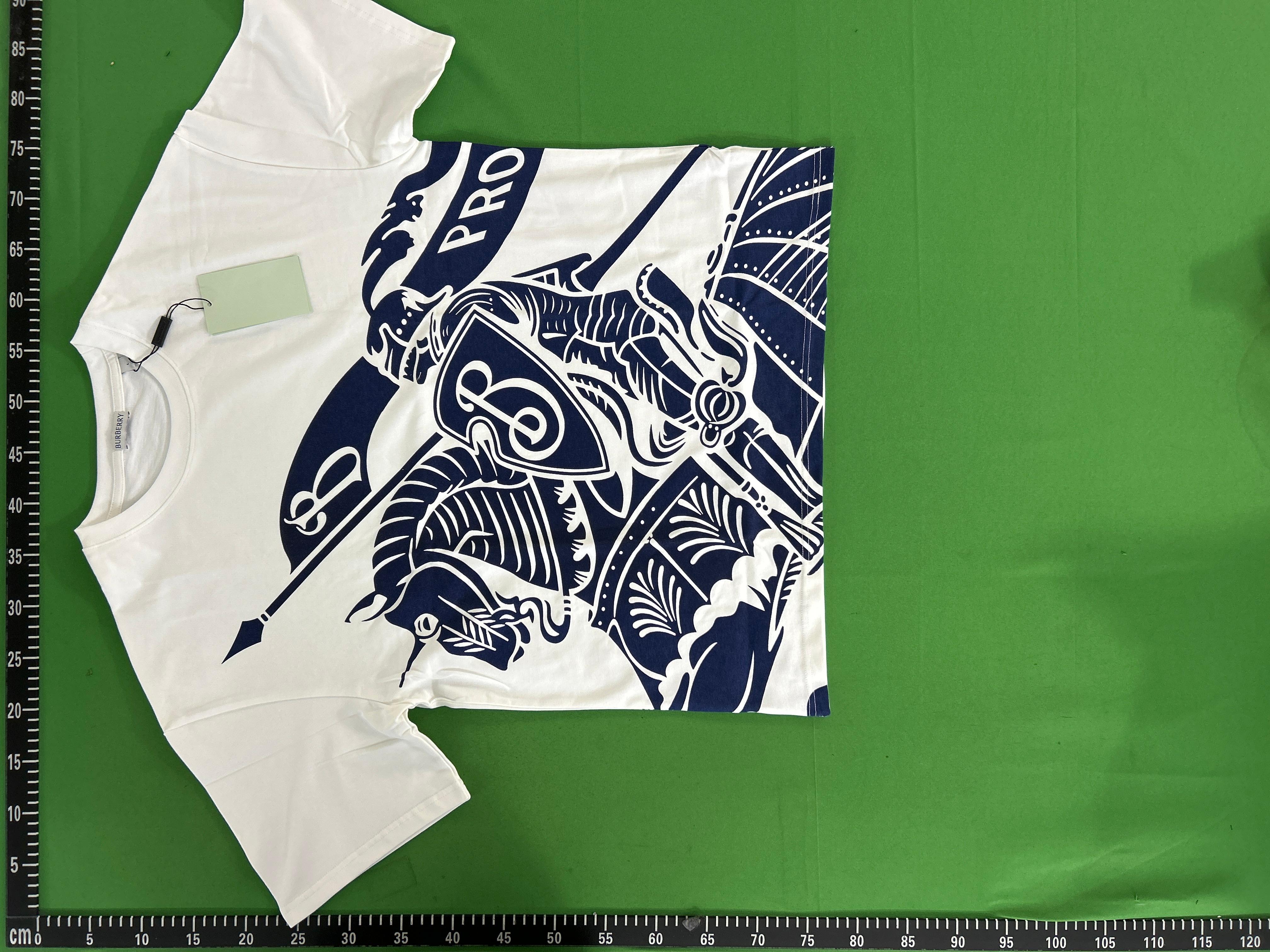 Foto QC 3 de Burberry T-shirt Equestrian Knight White Blue