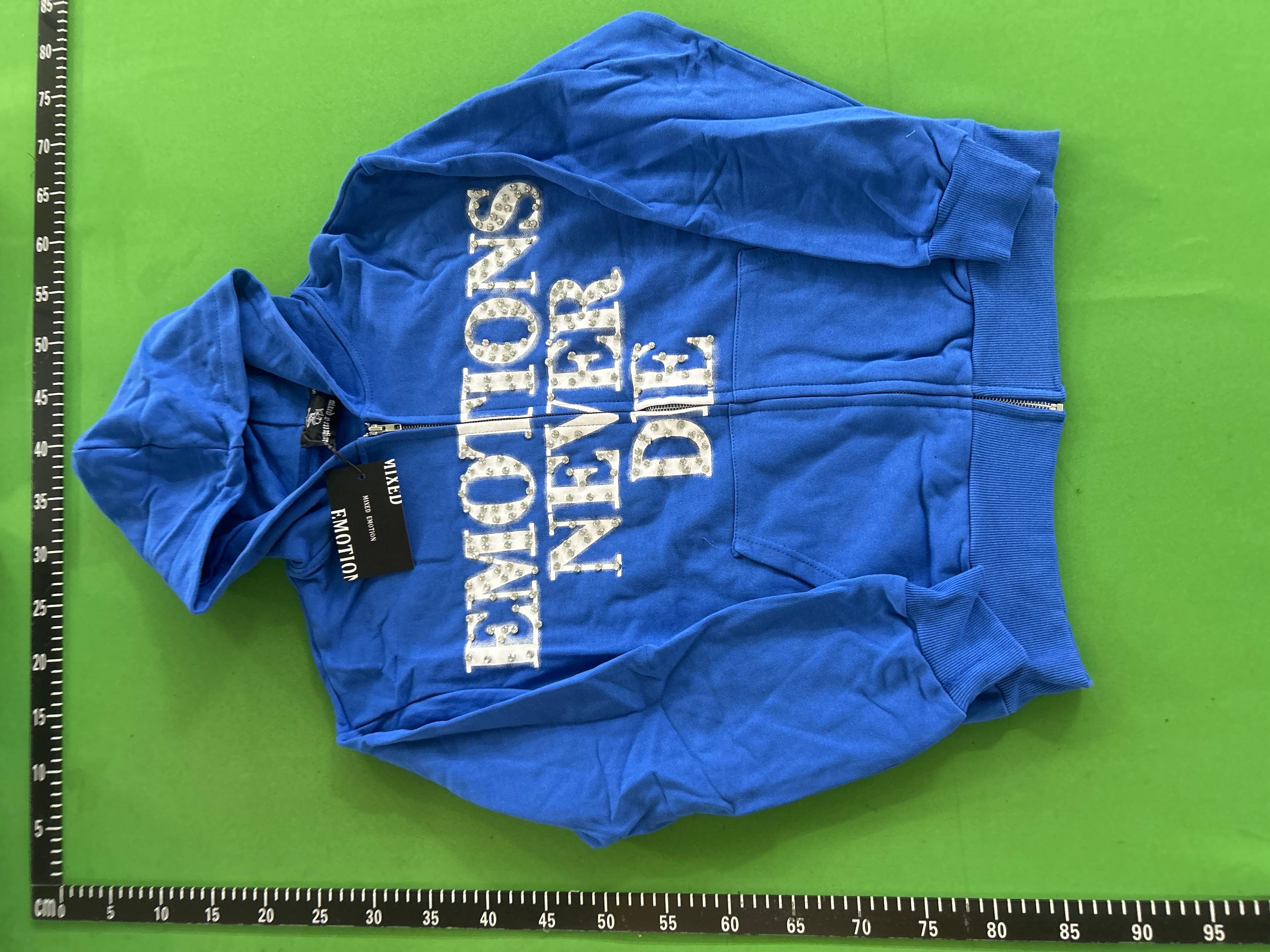 Foto QC 6 de Mixed Emotion Hoodie Emotions Never Die Rhinestone Pink