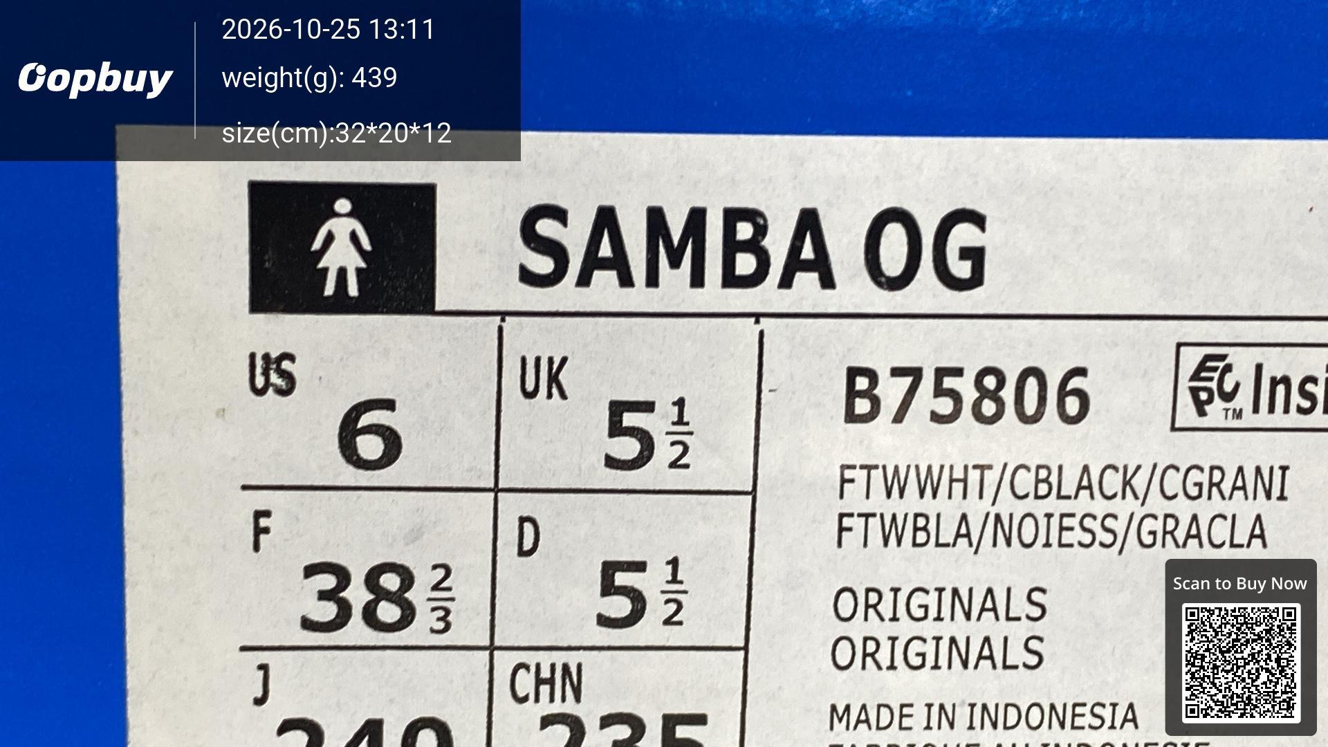 Foto QC 8 de adidas Samba OG Cloud White Core Black B75806