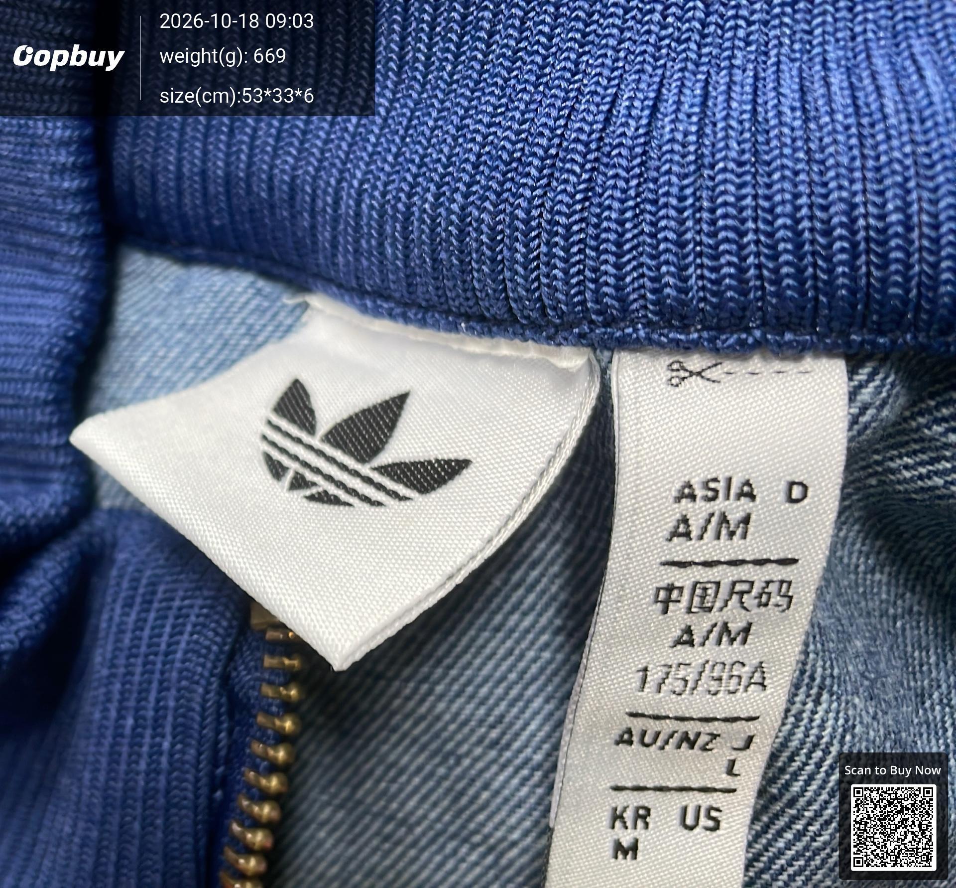 Foto QC 1 de adidas Originals Adicolor Cropped Denim Track Jacket Washed Grey Denim