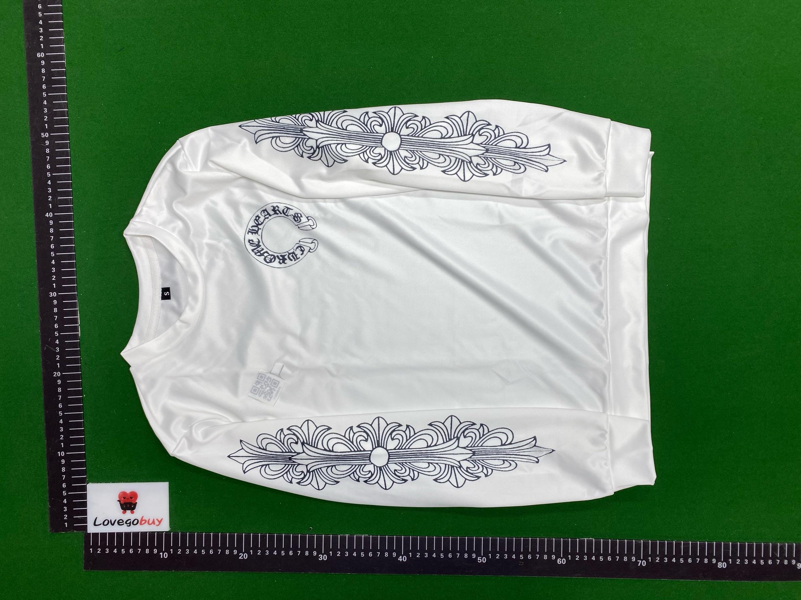 Foto QC 5 de Chrome Hearts T-shirt Horseshoe Logo Floral Sleeve Black