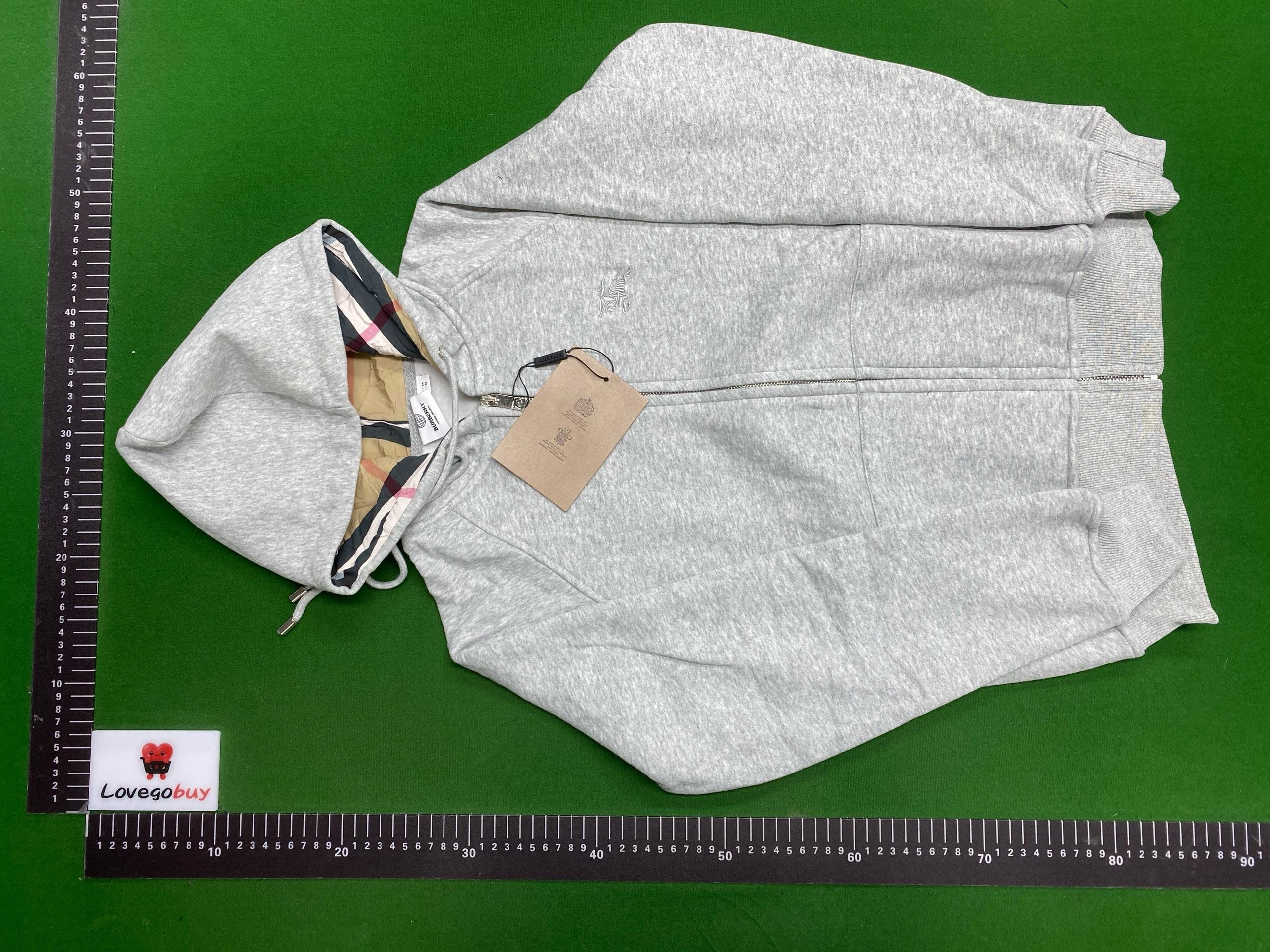 Foto QC 5 de Burberry Zip Sweater Vintage Check Lining Grey