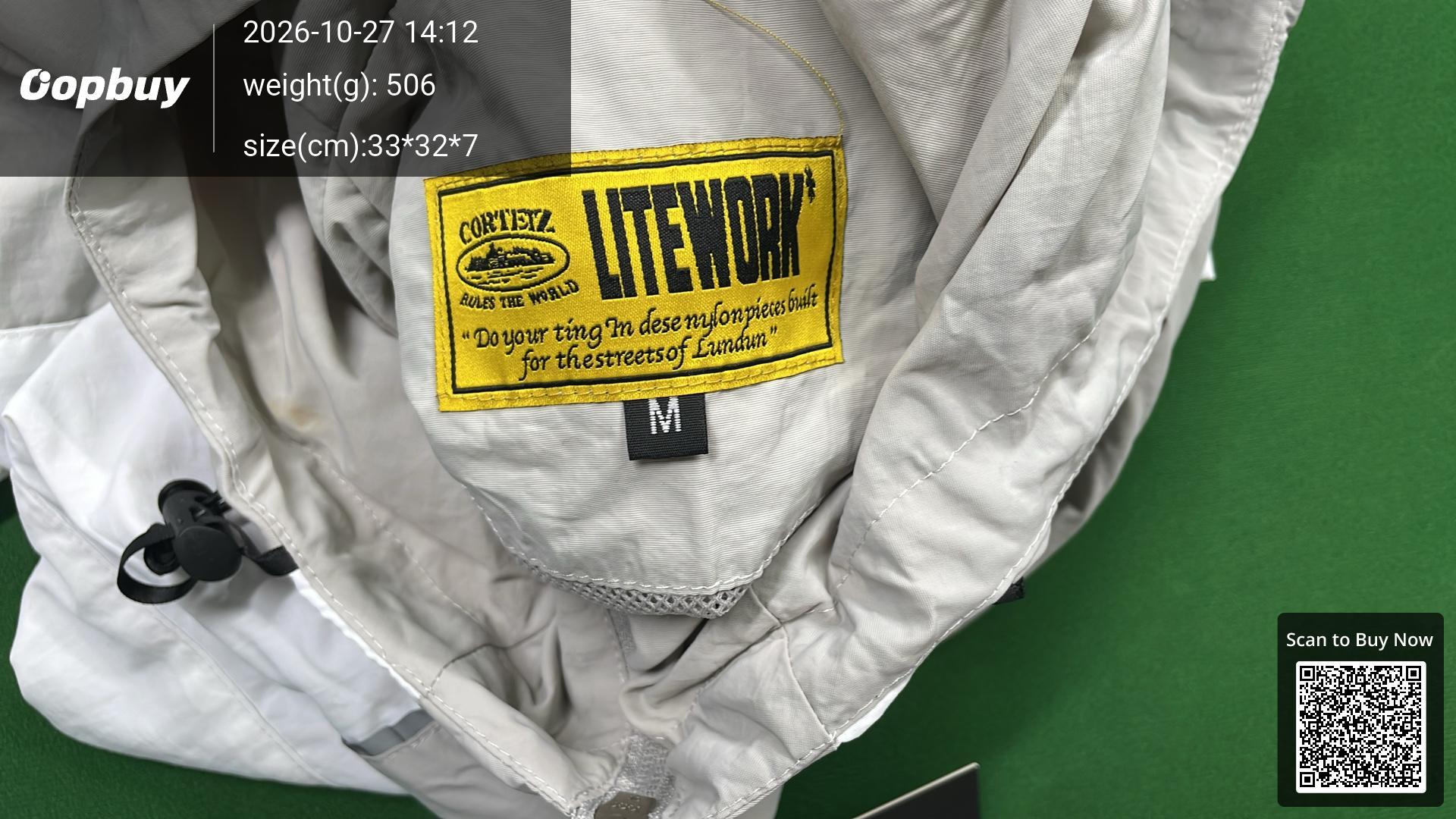 Foto QC 5 de Corteiz Windbreaker Jacket Logo Badge Contrast Grey White