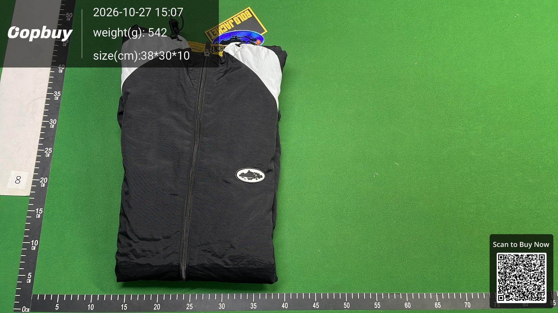 Foto QC 4 de Corteiz Windbreaker Jacket Logo Badge Contrast Grey White