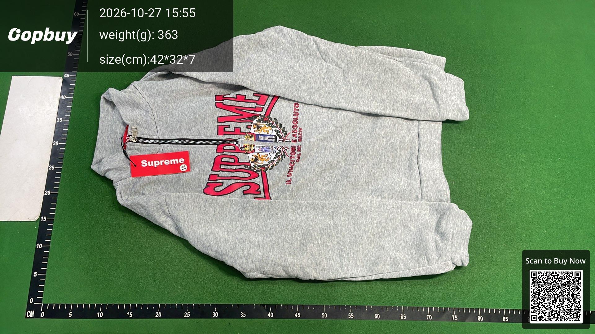 Foto QC 2 de Supreme Studded Arc Logo Zip Up Hoodie Red