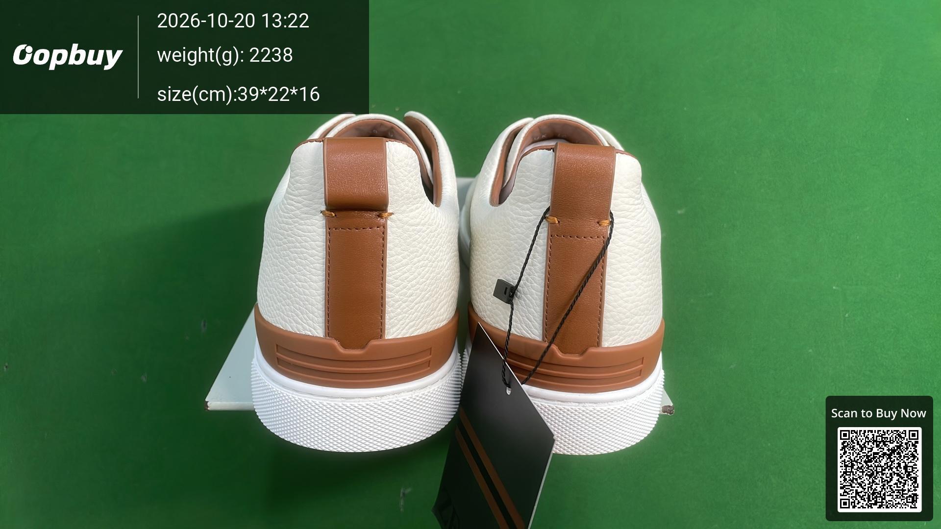 Foto QC 3 de Zegna Triple Stitch Leather Low-top Black
