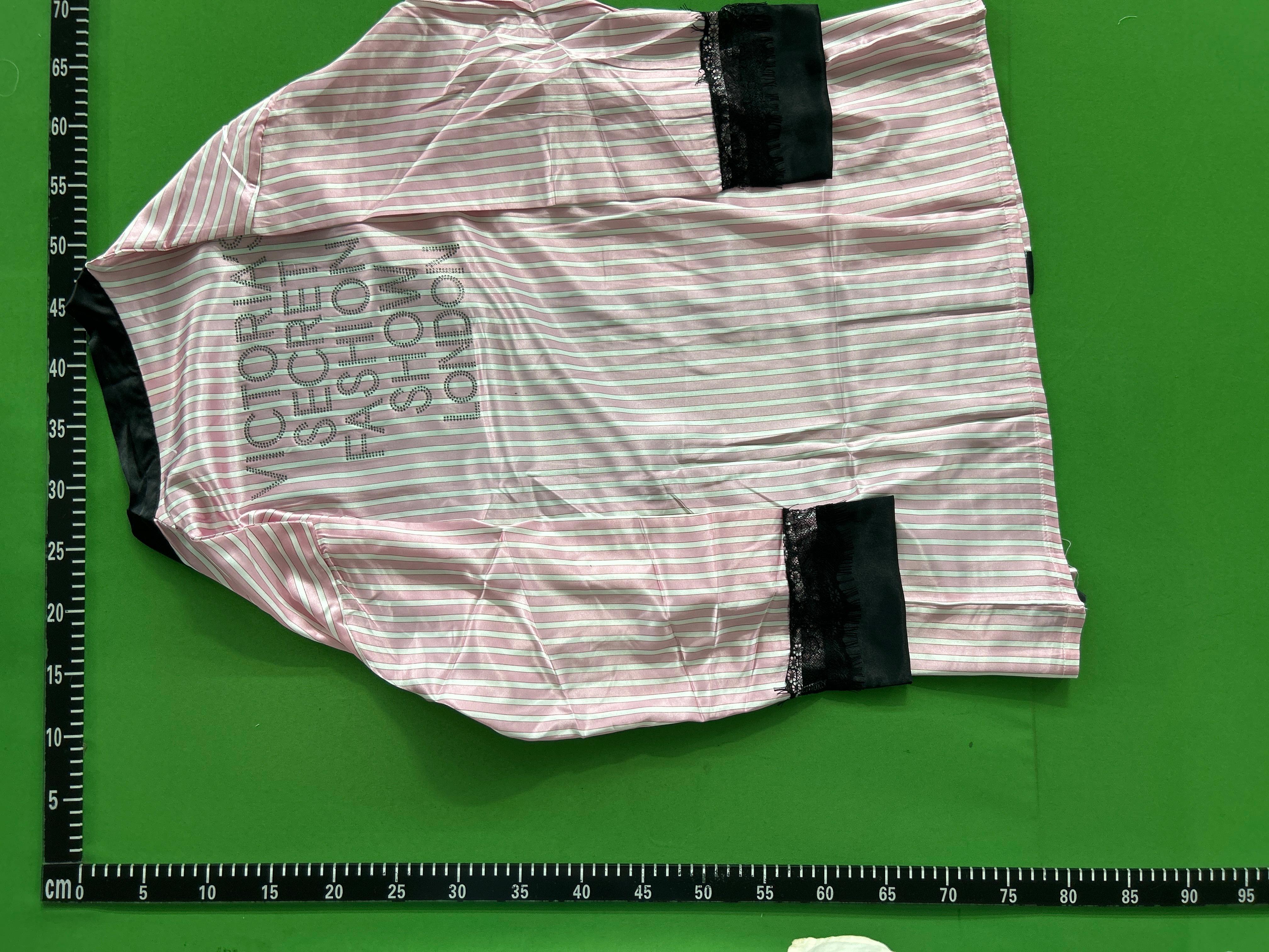 Foto QC 3 de Other Underwear Ice Silk Robe Pink Stripe