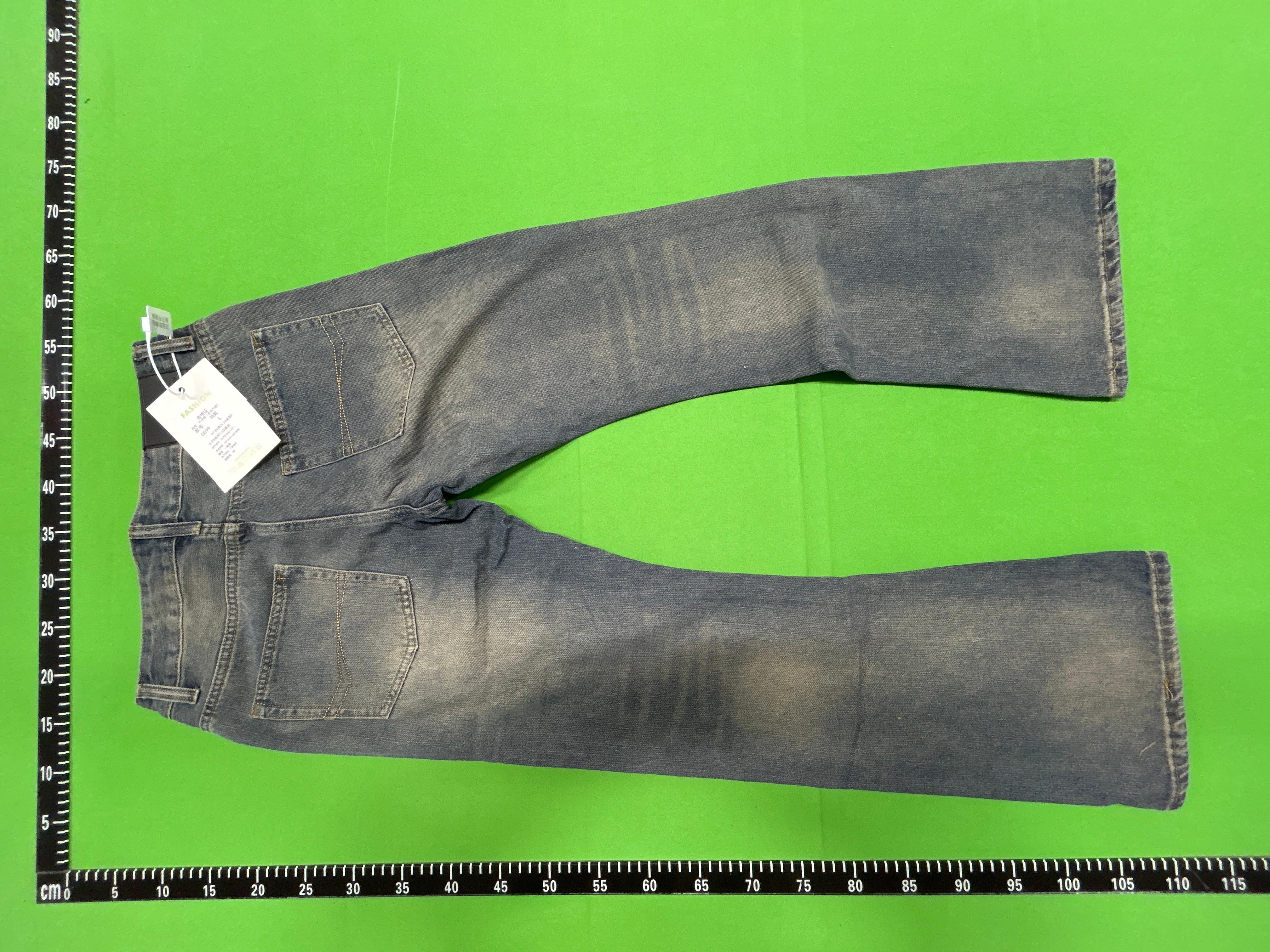 Foto QC 4 de Other 2025 Japan Okayama Slub Jeans Distressed Relaxed Bootcut Sunset Gradient Wash Blue