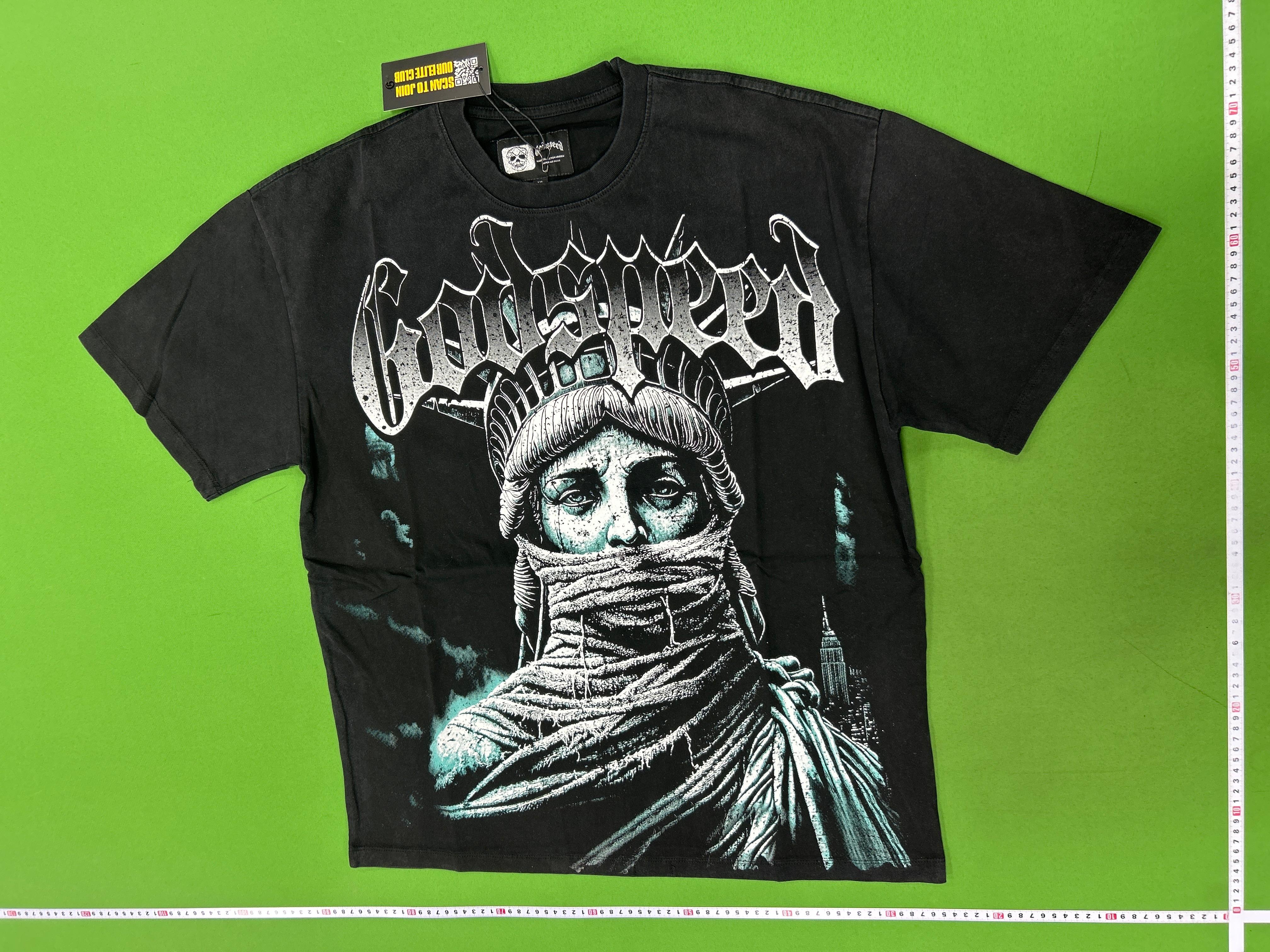 Foto QC 3 de Godspeed T-shirt Astronaut Skull Sunflowers Green