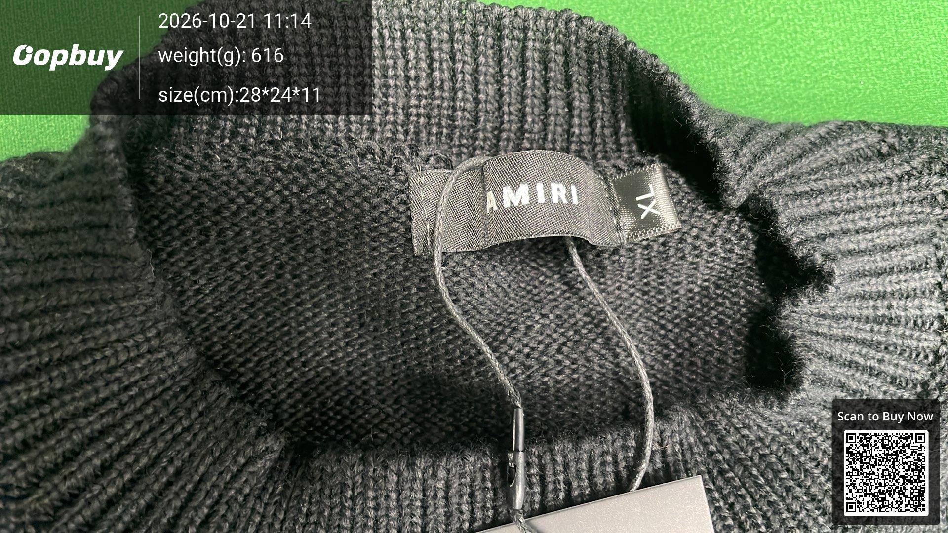 Foto QC 5 de Amiri Logo Jacquard Crewneck Sweater Black