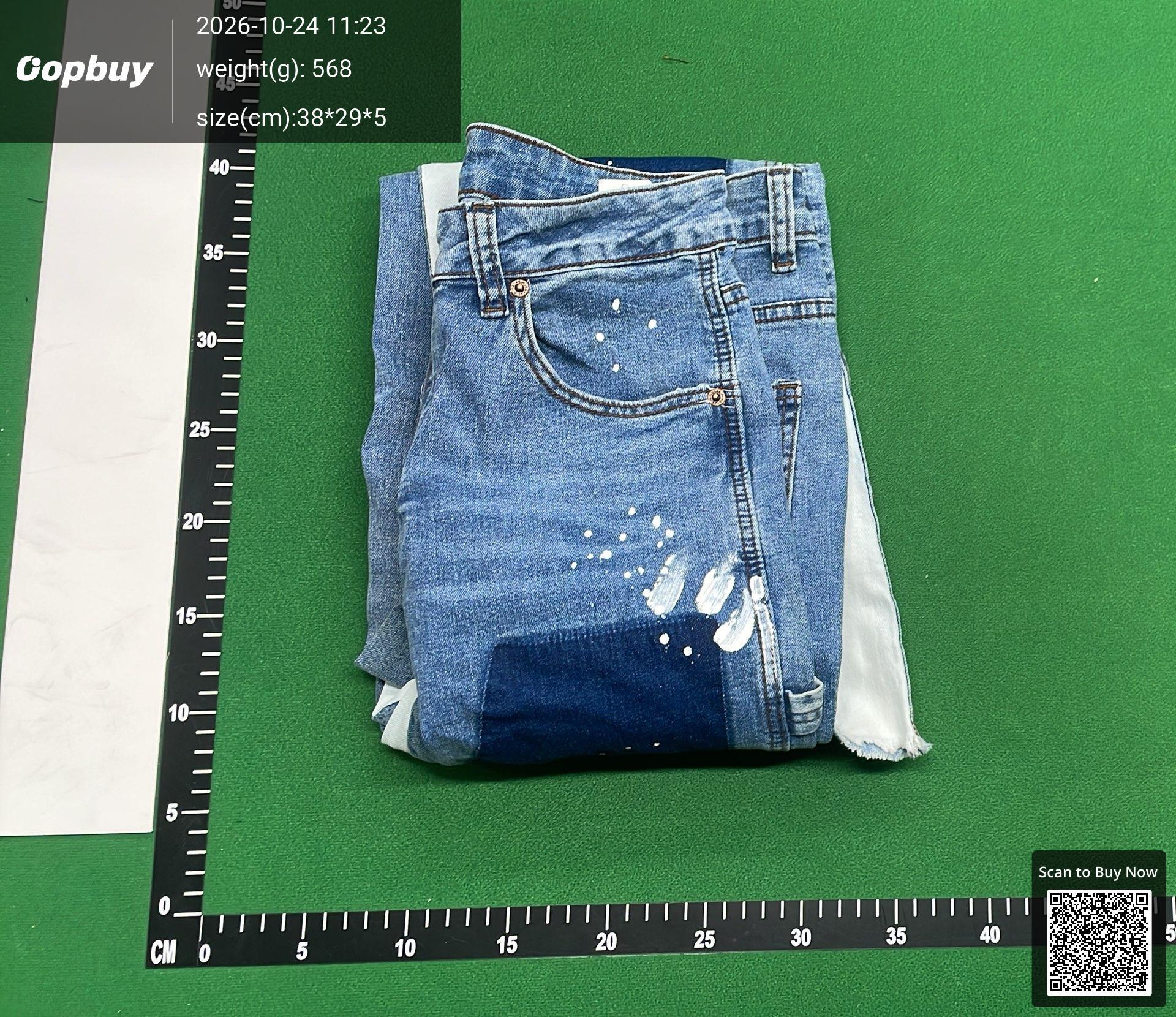 Foto QC 4 de Other Jeans Stacked Flared Carpenter Paint Splatter Black