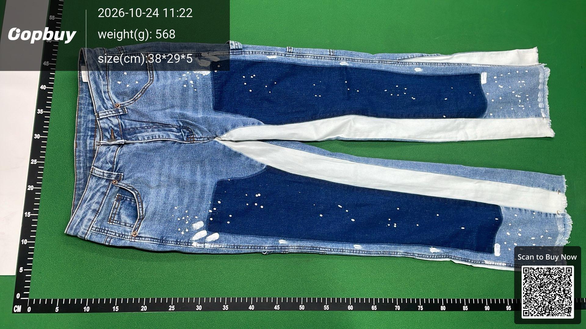 Foto QC 2 de Other Jeans Stacked Flared Carpenter Paint Splatter Black