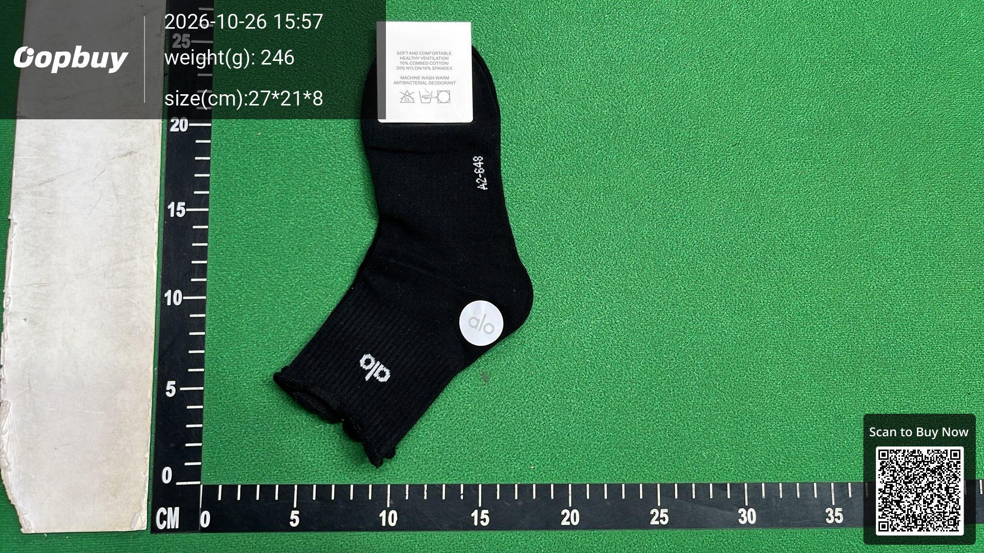 Foto QC 5 de Alo Yoga Unisex Half-Crew Crew Socks 5-Pack Multicolor