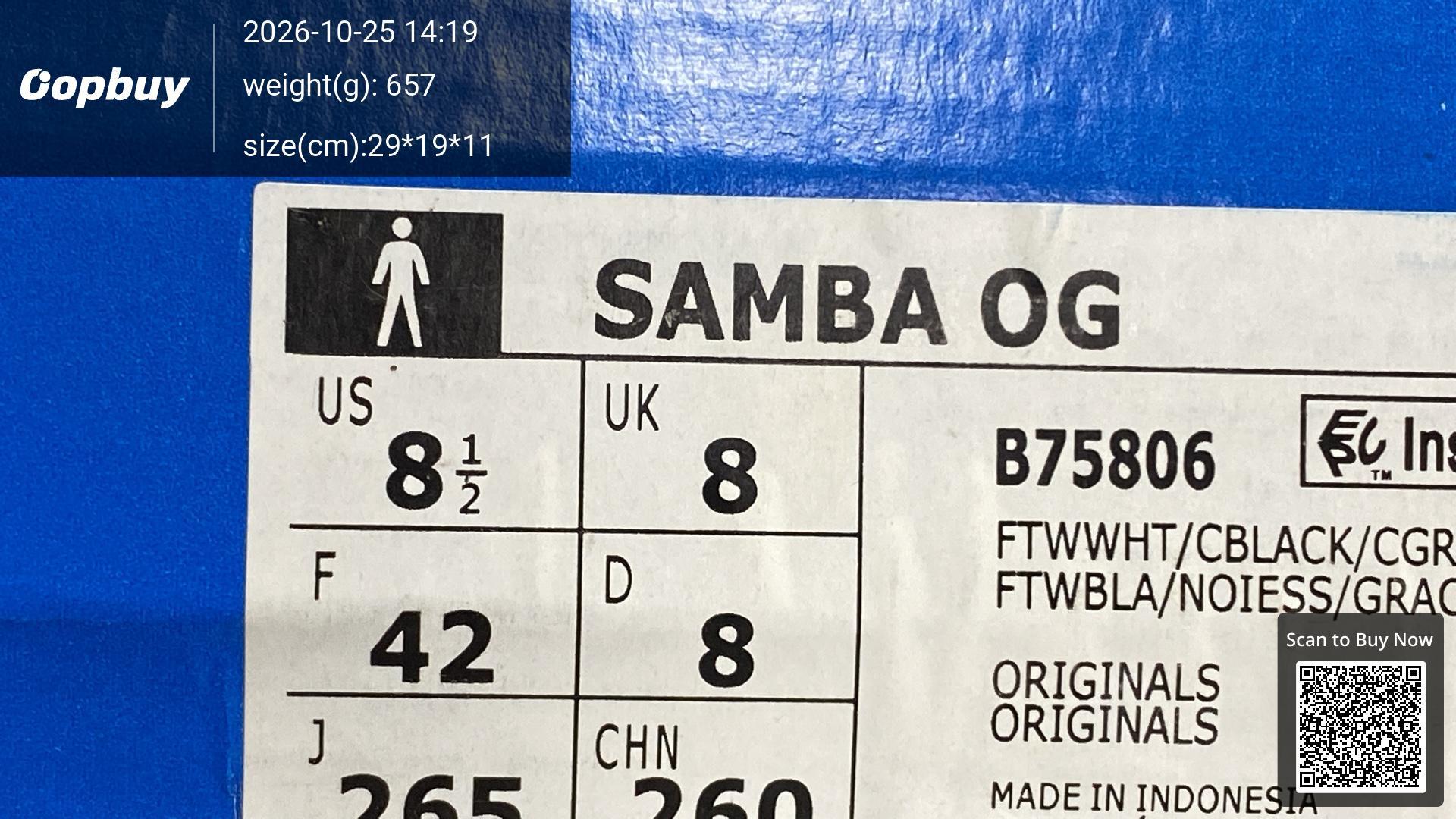 Foto QC 2 de adidas Samba OG Cloud White Core Black B75806